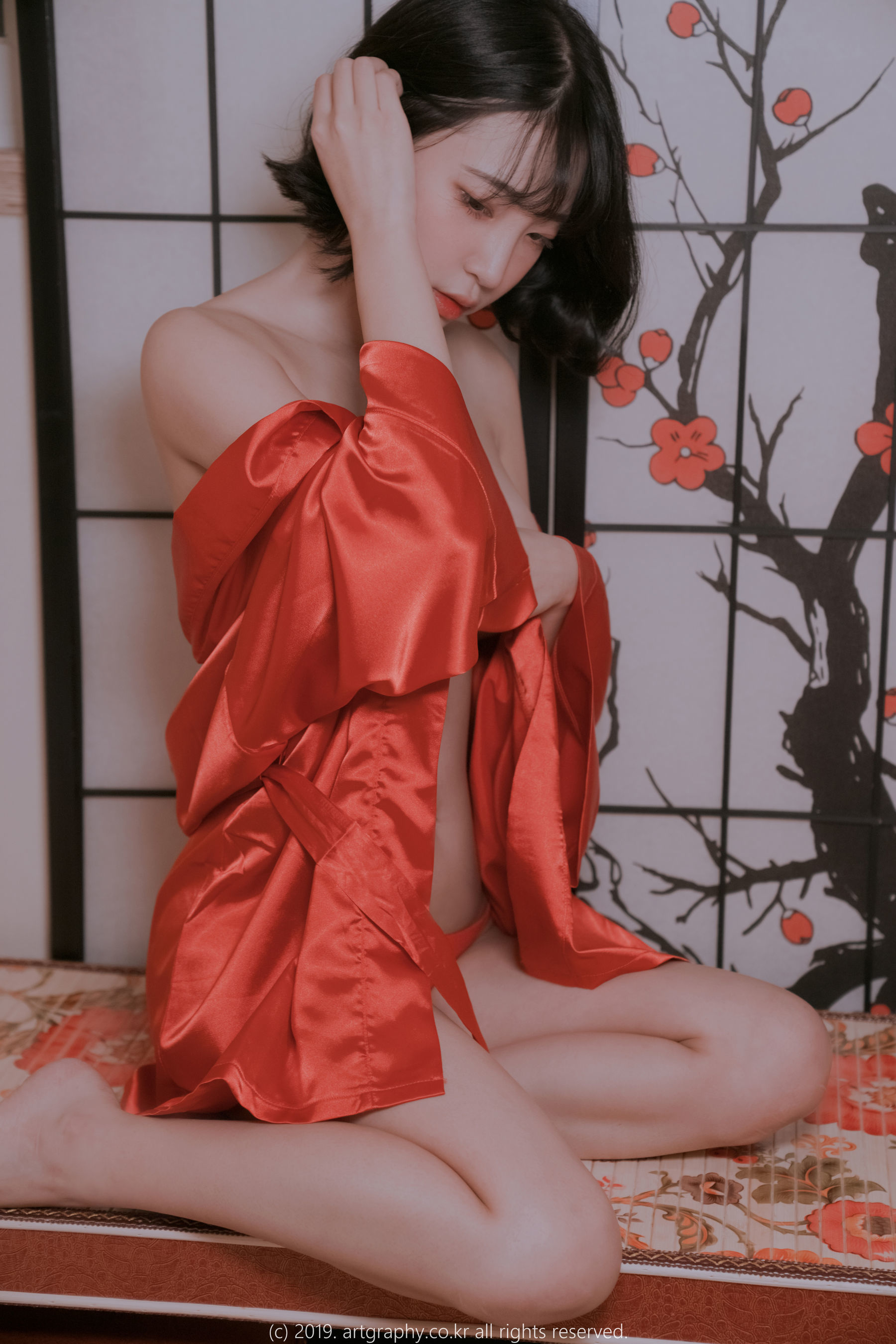 [ARTGRAVIA] VOL.069 姜仁卿 – 透视睡衣+古典红色睡袍 日韩写真-第6张