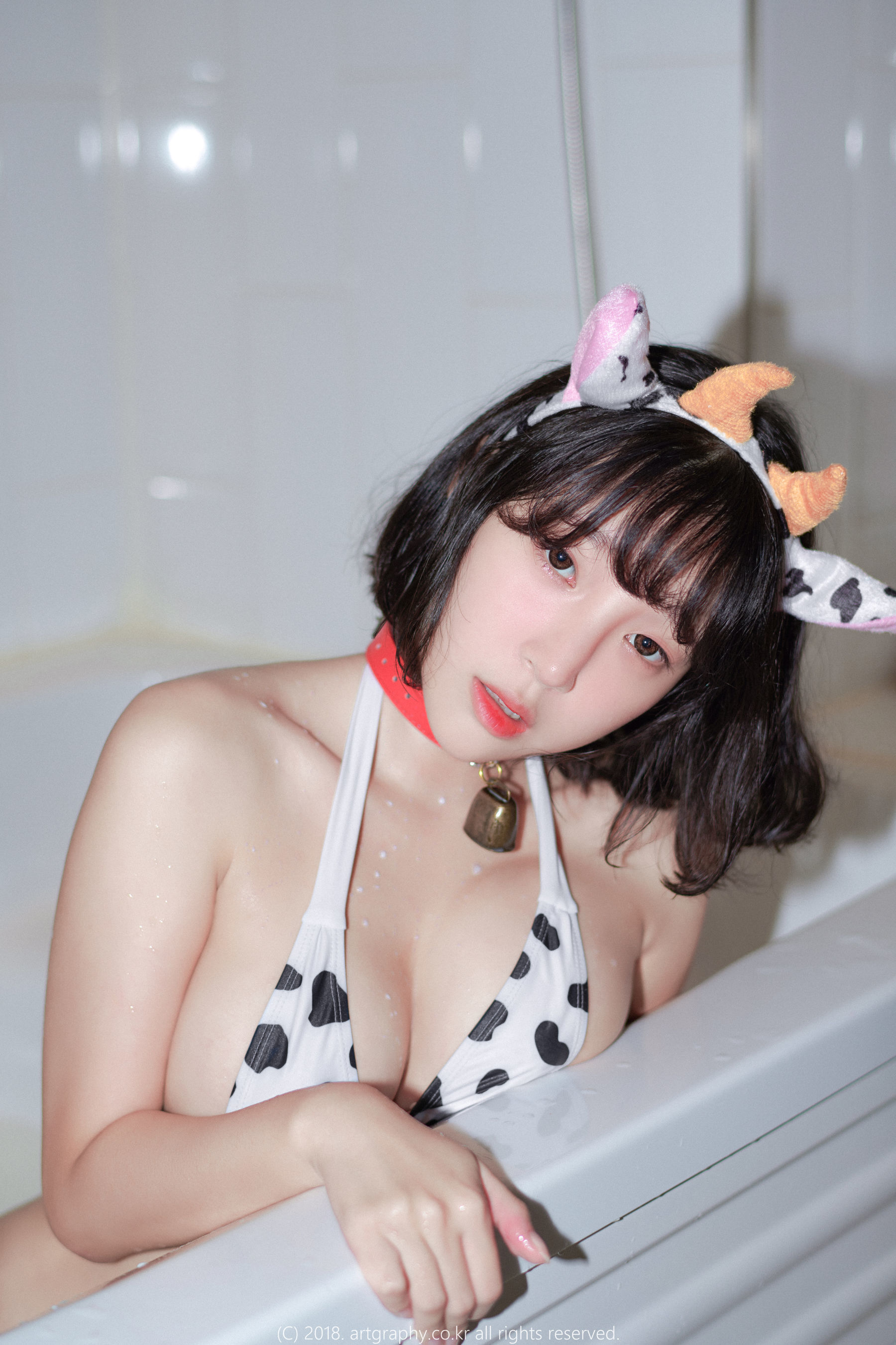 [ARTGRAVIA] VOL.039 姜仁卿 – 白猫少女+奶牛尤物 日韩写真-第34张