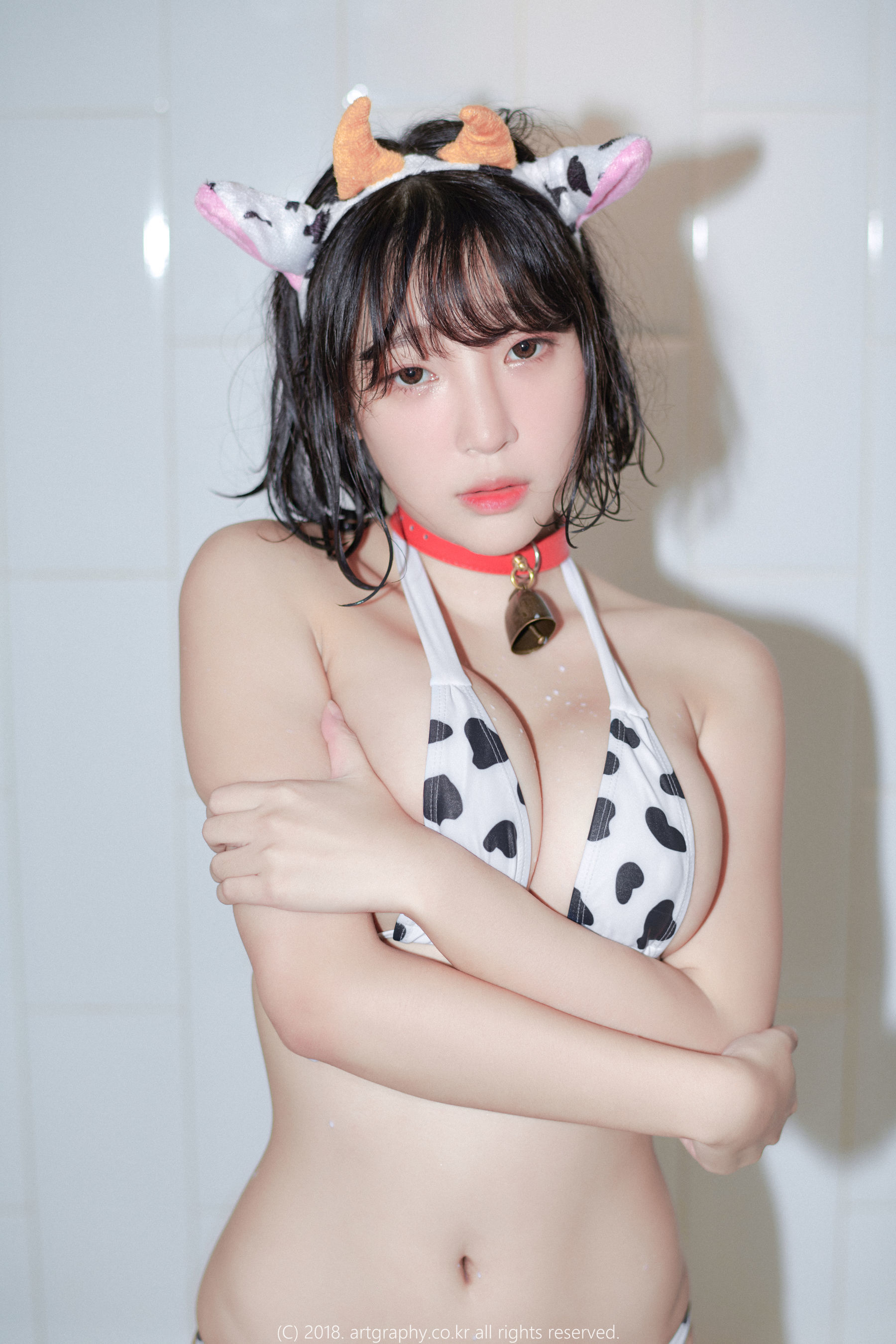 [ARTGRAVIA] VOL.039 姜仁卿 – 白猫少女+奶牛尤物 日韩写真-第12张