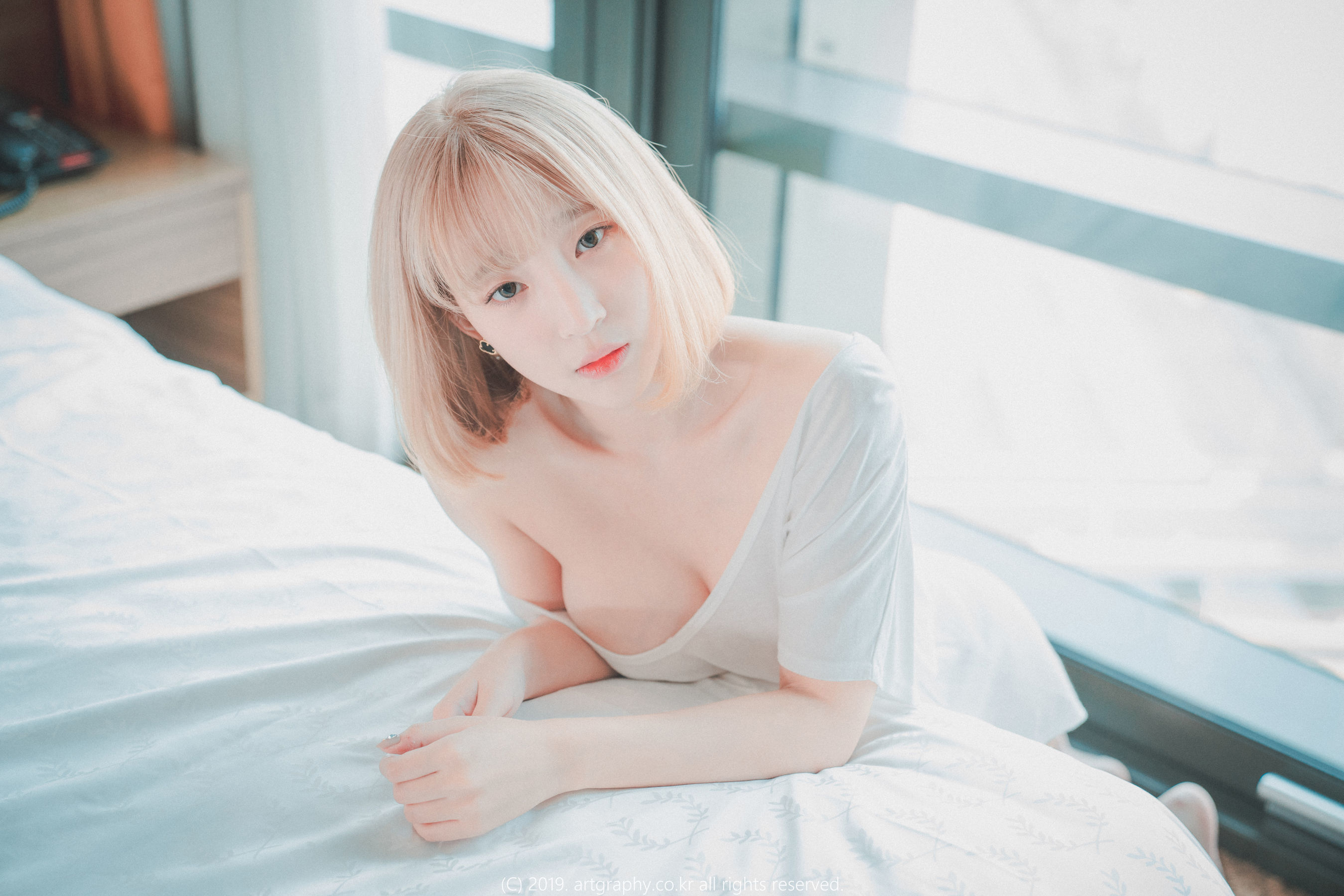 [ARTGRAVIA] VOL.062 姜仁卿 – 丁字裤+T恤衫+网袜兔女郎 日韩写真-第39张