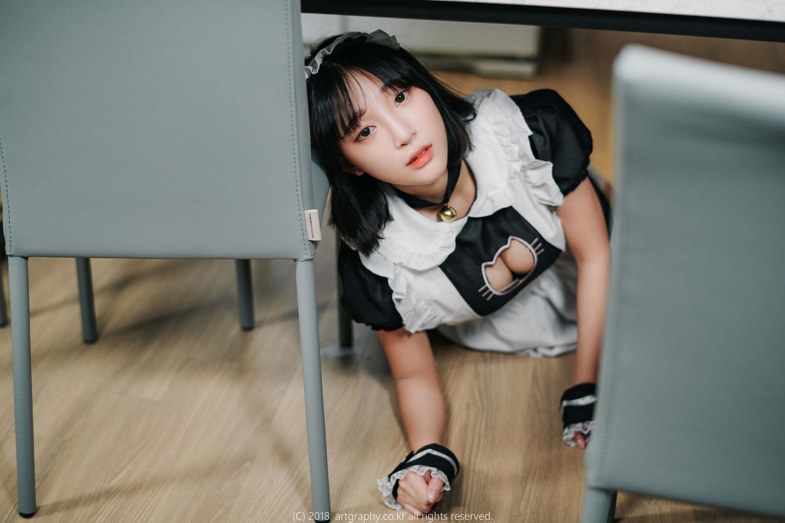 [ARTGRAVIA] VOL.042 姜仁卿 – 黑丝制服+女仆诱惑 日韩写真-第9张