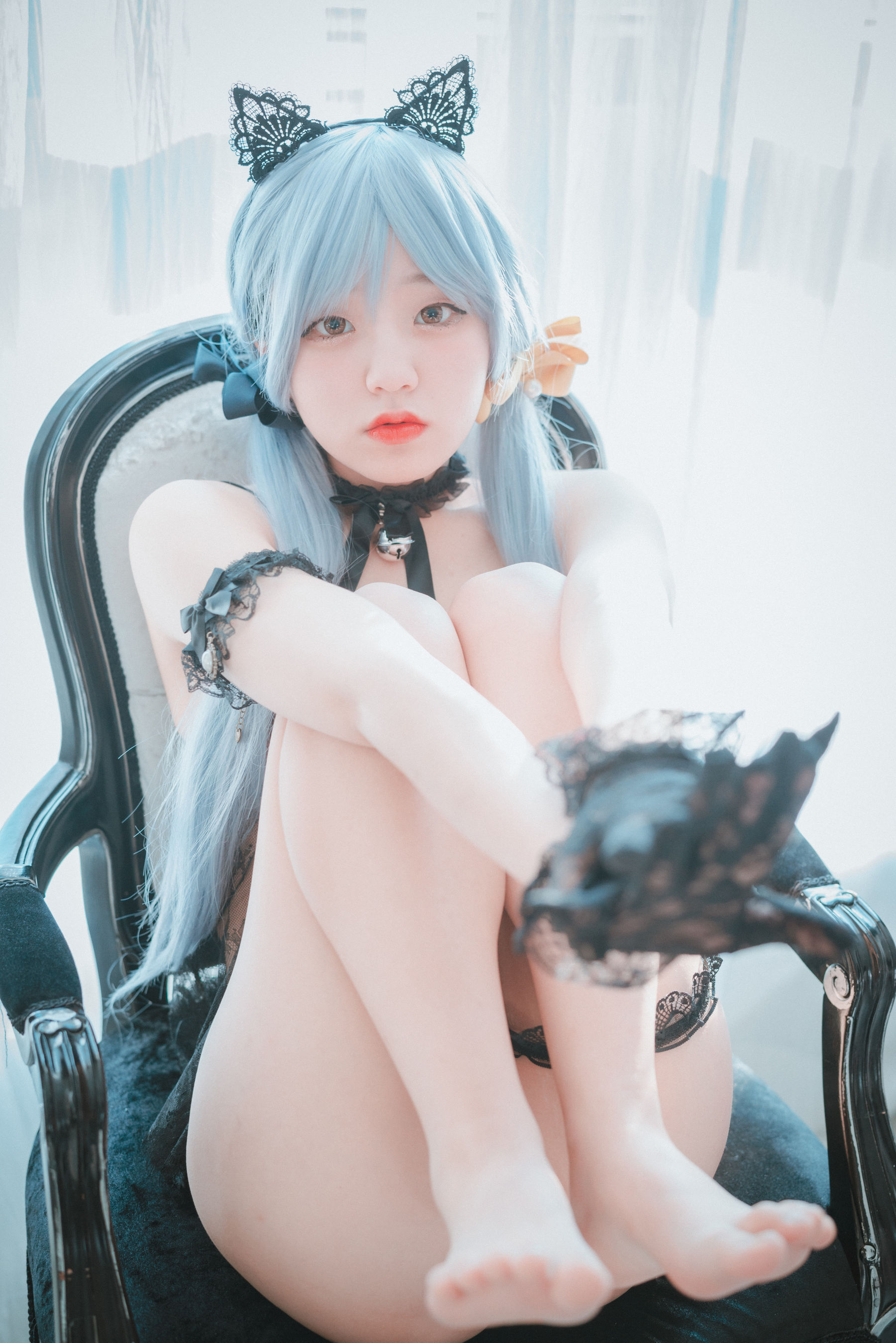 [DJAWA] Jenny – Schwarz und Weiß Katzenmädchen 日韩写真-第3张