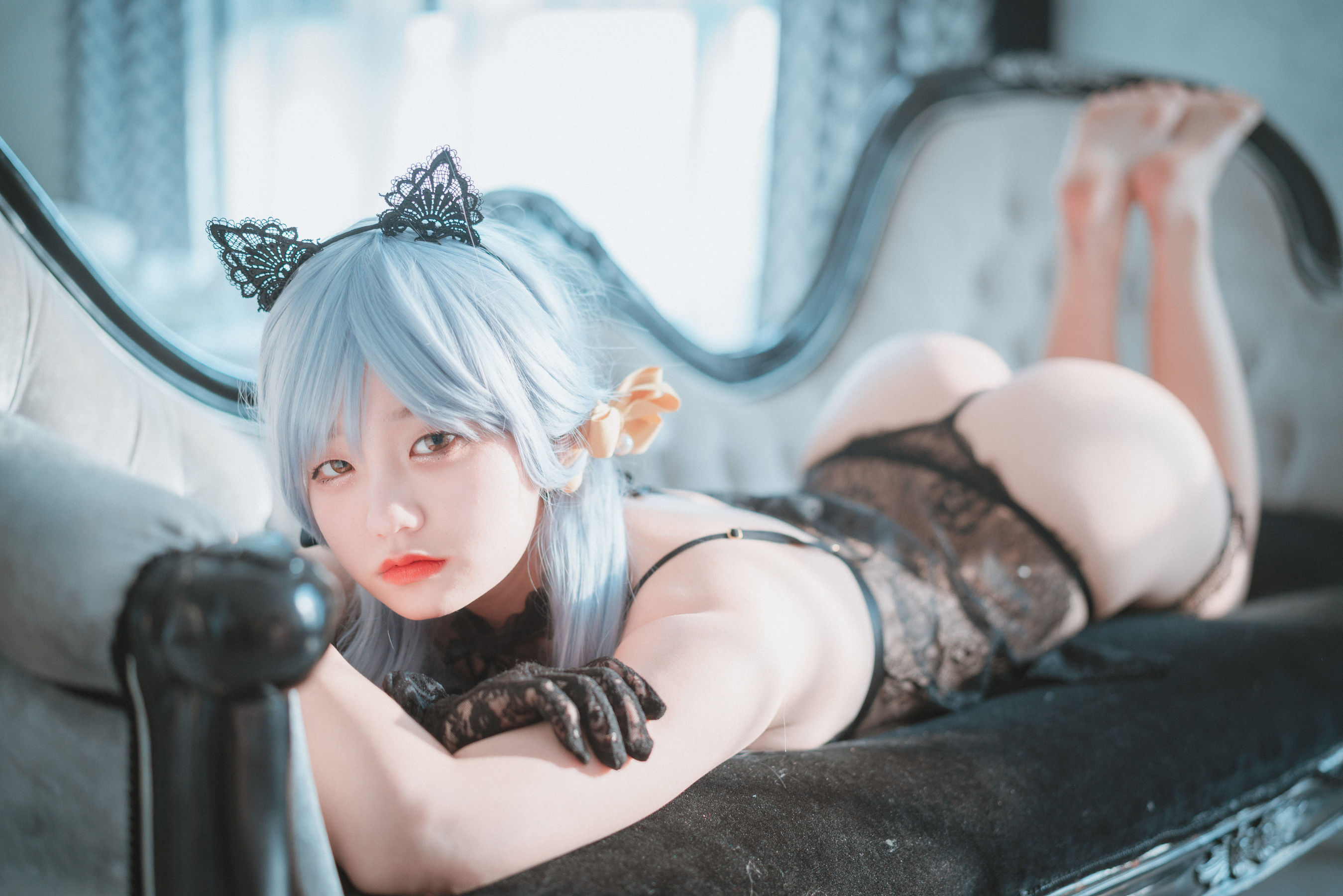 [DJAWA] Jenny – Schwarz und Weiß Katzenmädchen 日韩写真-第7张