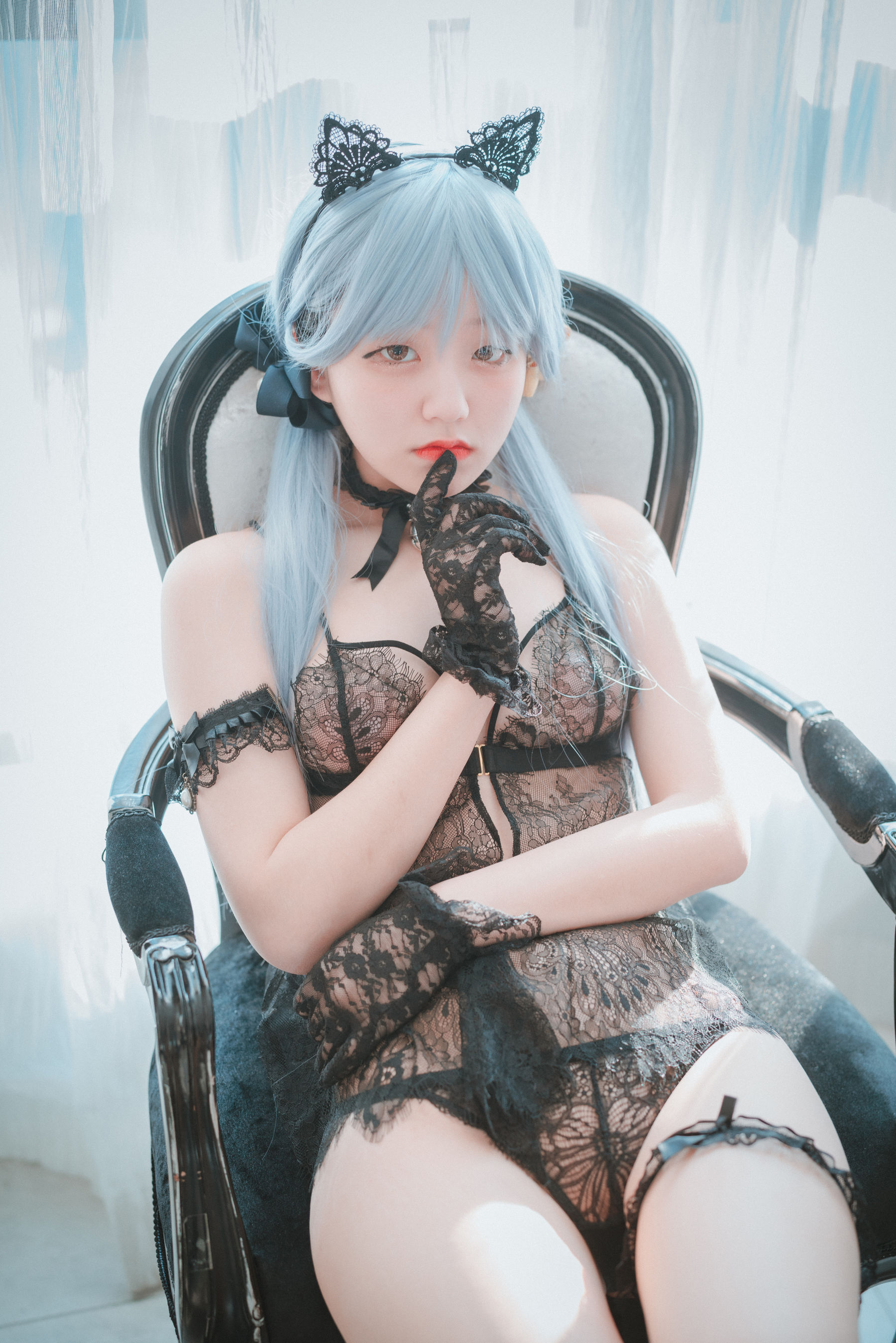 [DJAWA] Jenny – Schwarz und Weiß Katzenmädchen 日韩写真-第2张