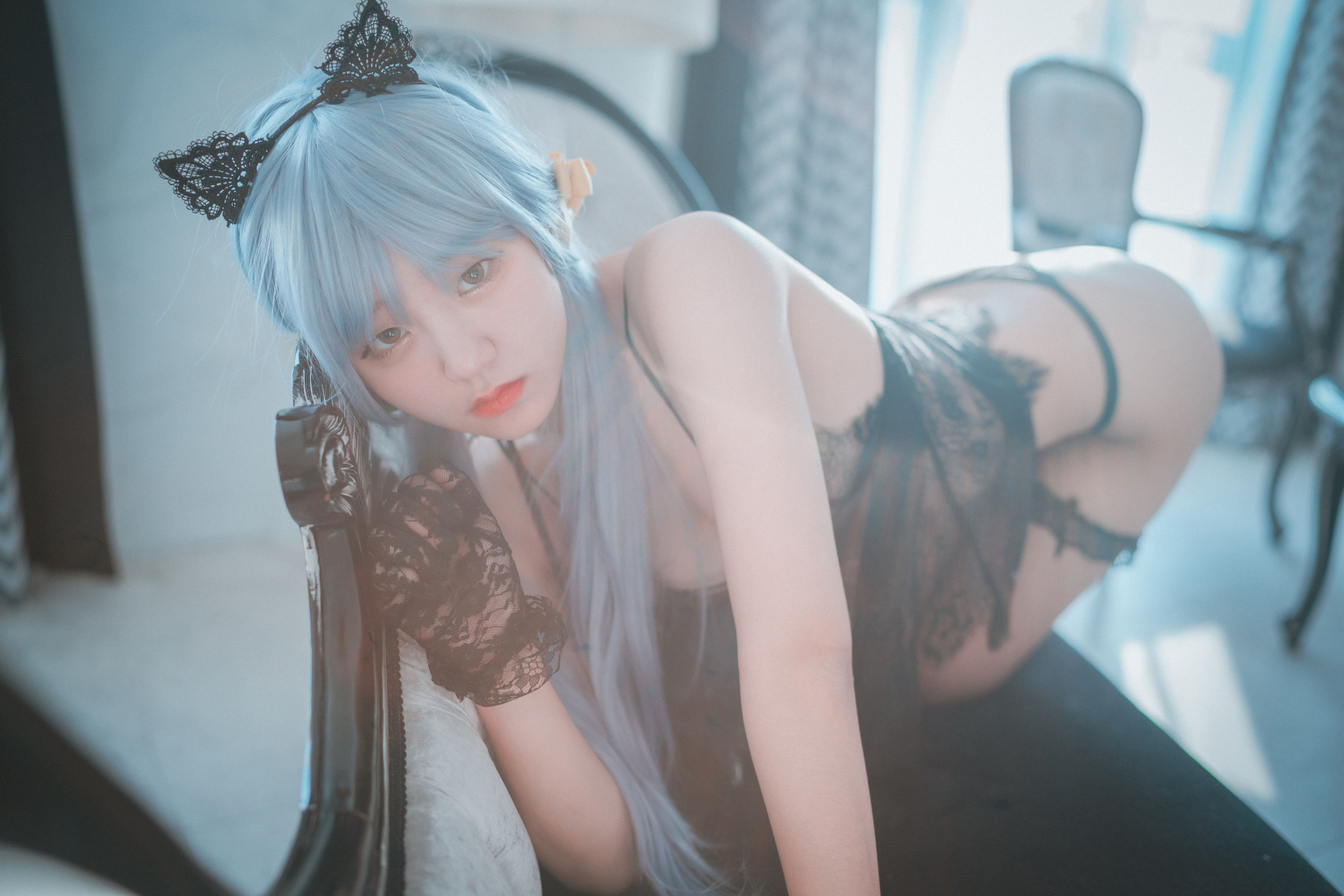 [DJAWA] Jenny – Schwarz und Weiß Katzenmädchen 日韩写真-第18张