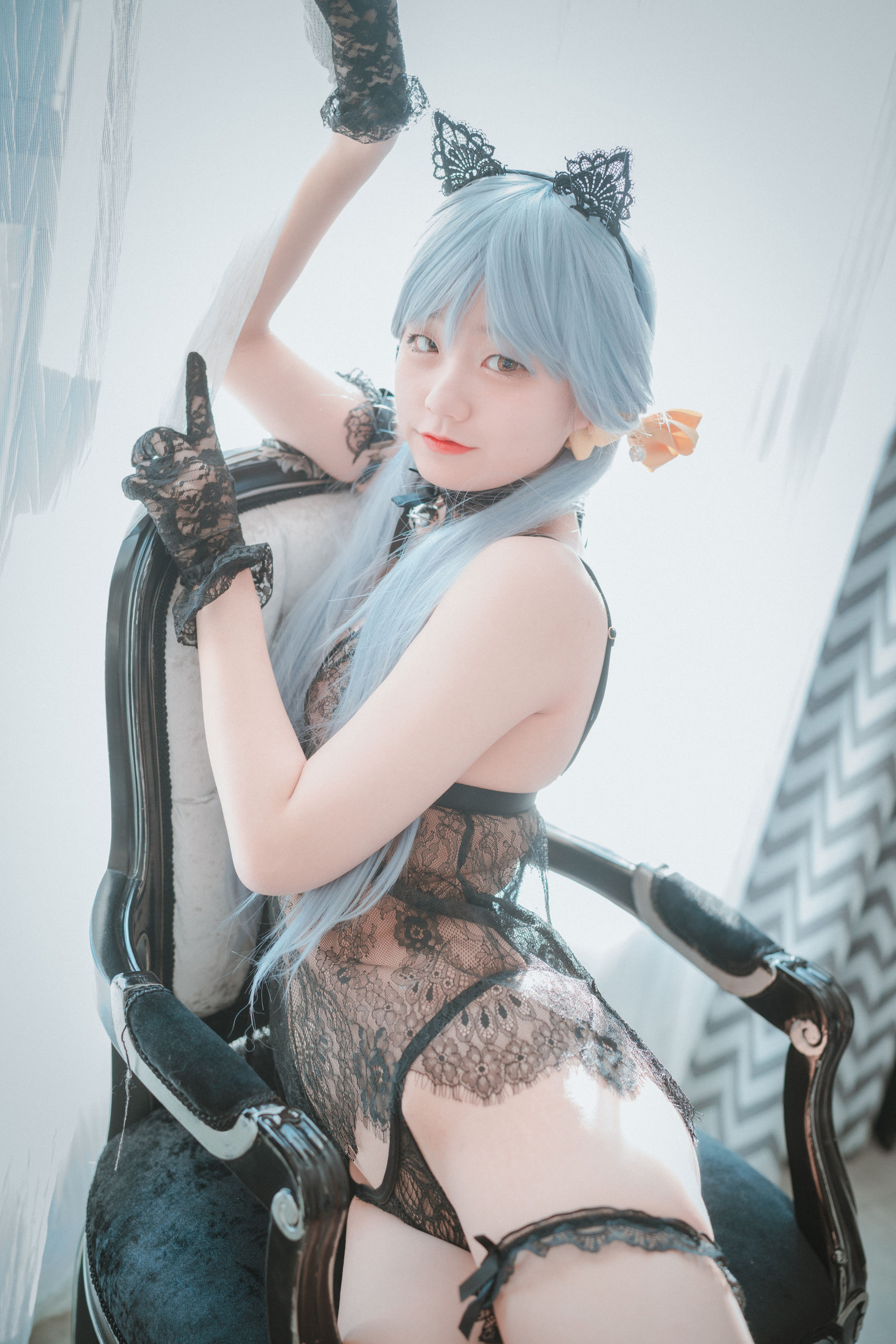 [DJAWA] Jenny – Schwarz und Weiß Katzenmädchen 日韩写真-第1张