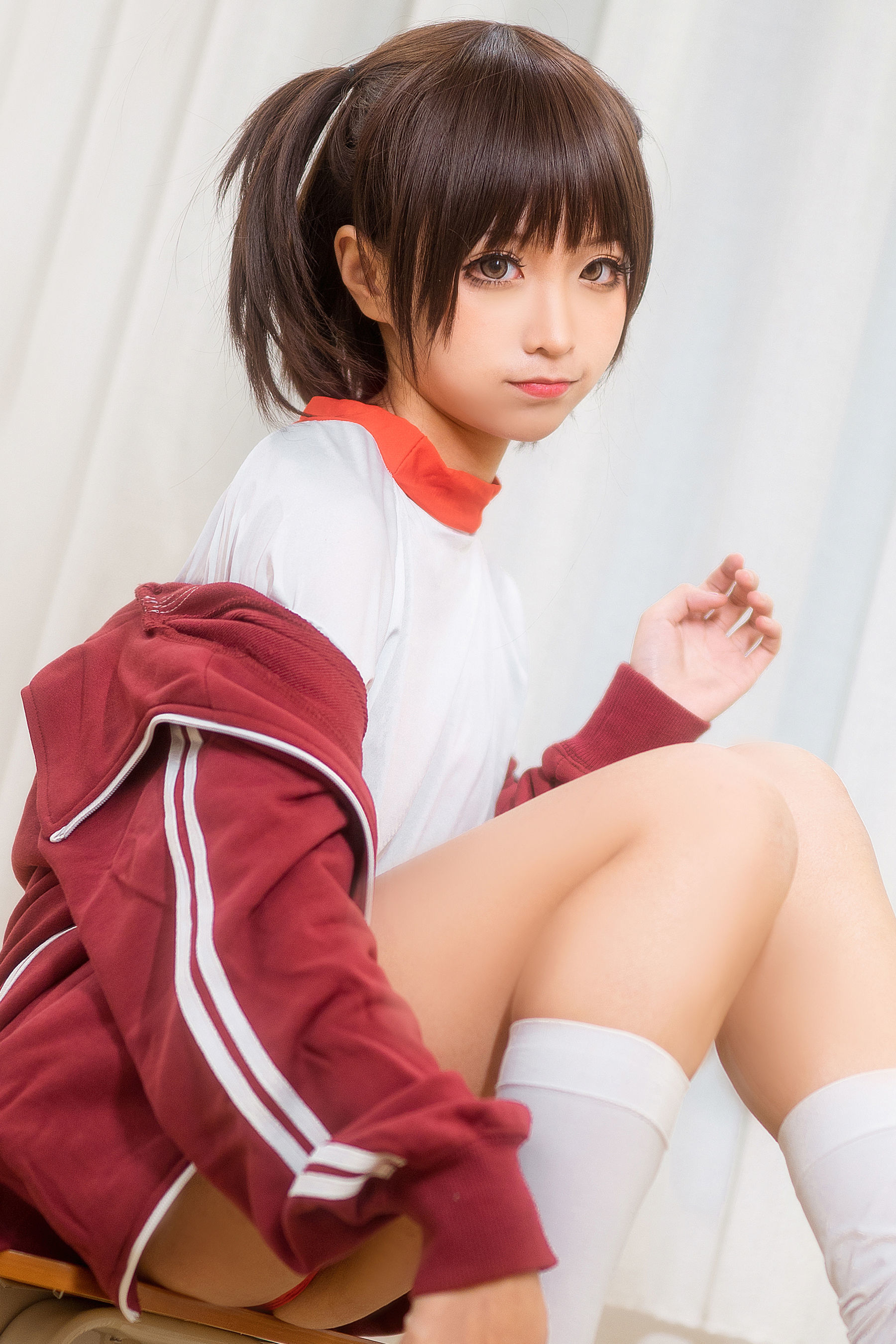 动漫博主蠢沫沫 红体操服 Cosplay-第45张