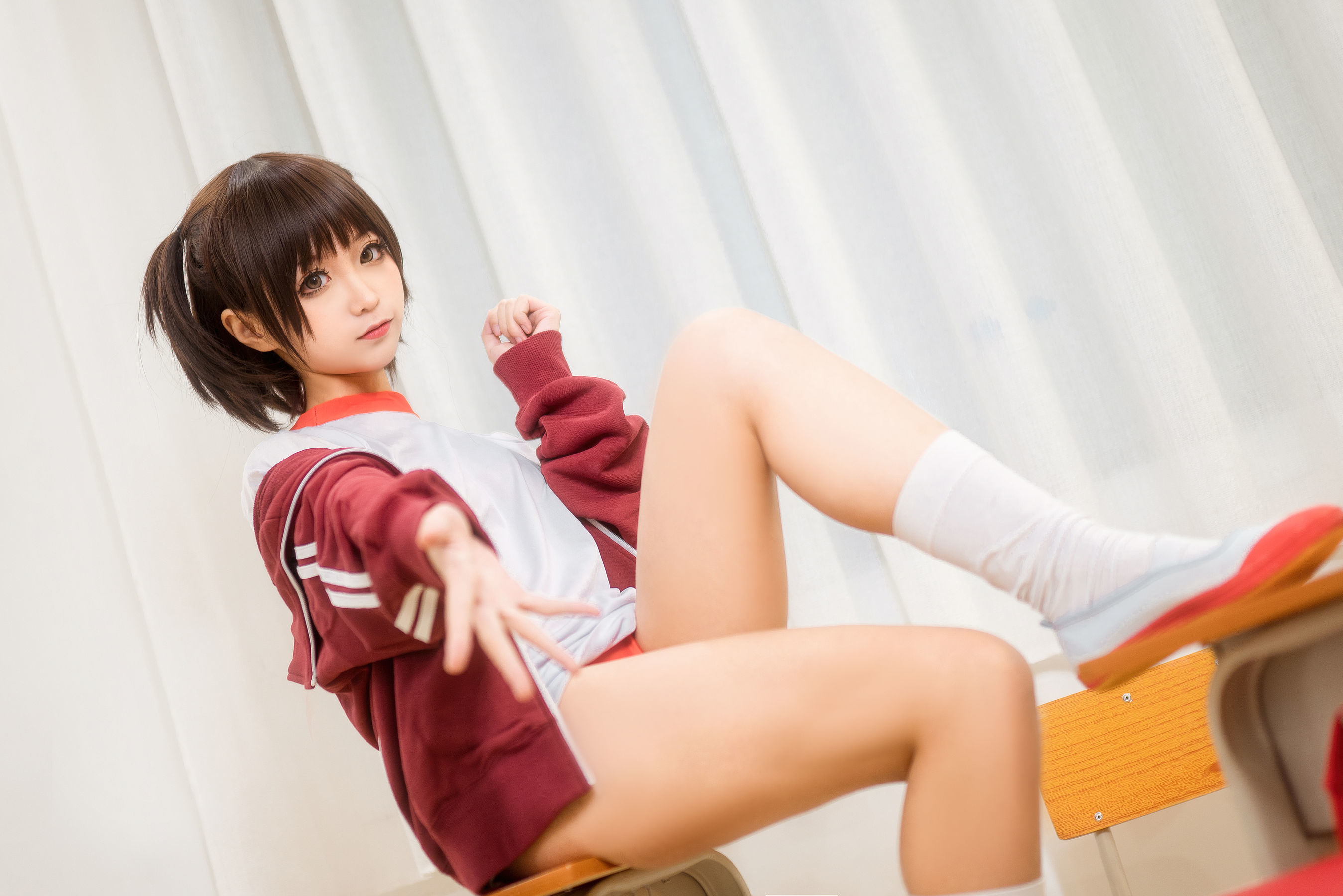 动漫博主蠢沫沫 红体操服 Cosplay-第44张