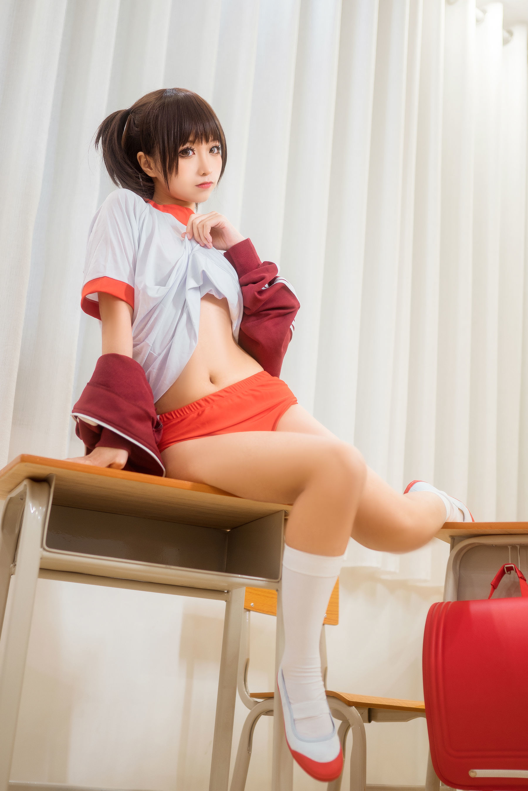 动漫博主蠢沫沫 红体操服 Cosplay-第32张