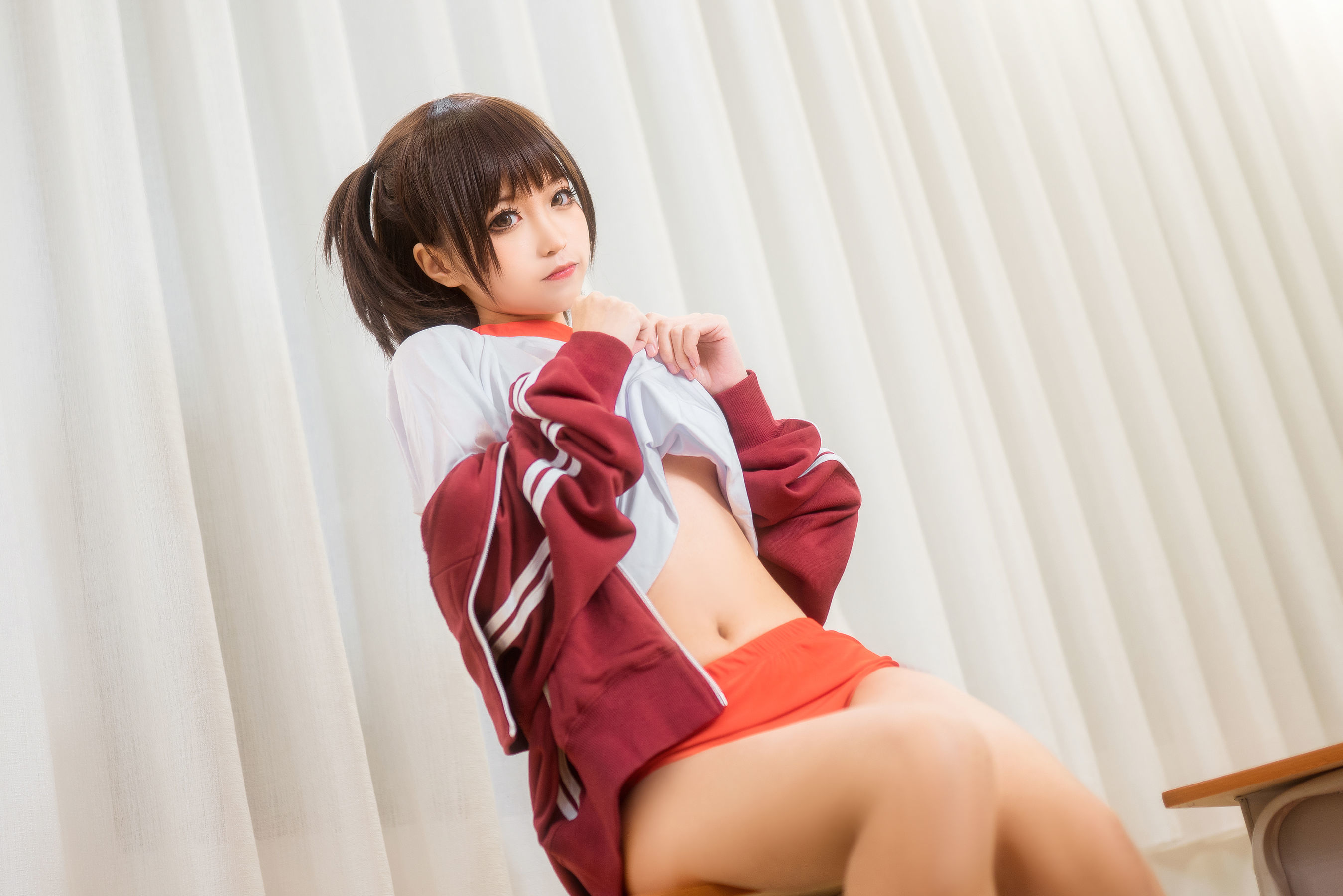 动漫博主蠢沫沫 红体操服 Cosplay-第28张