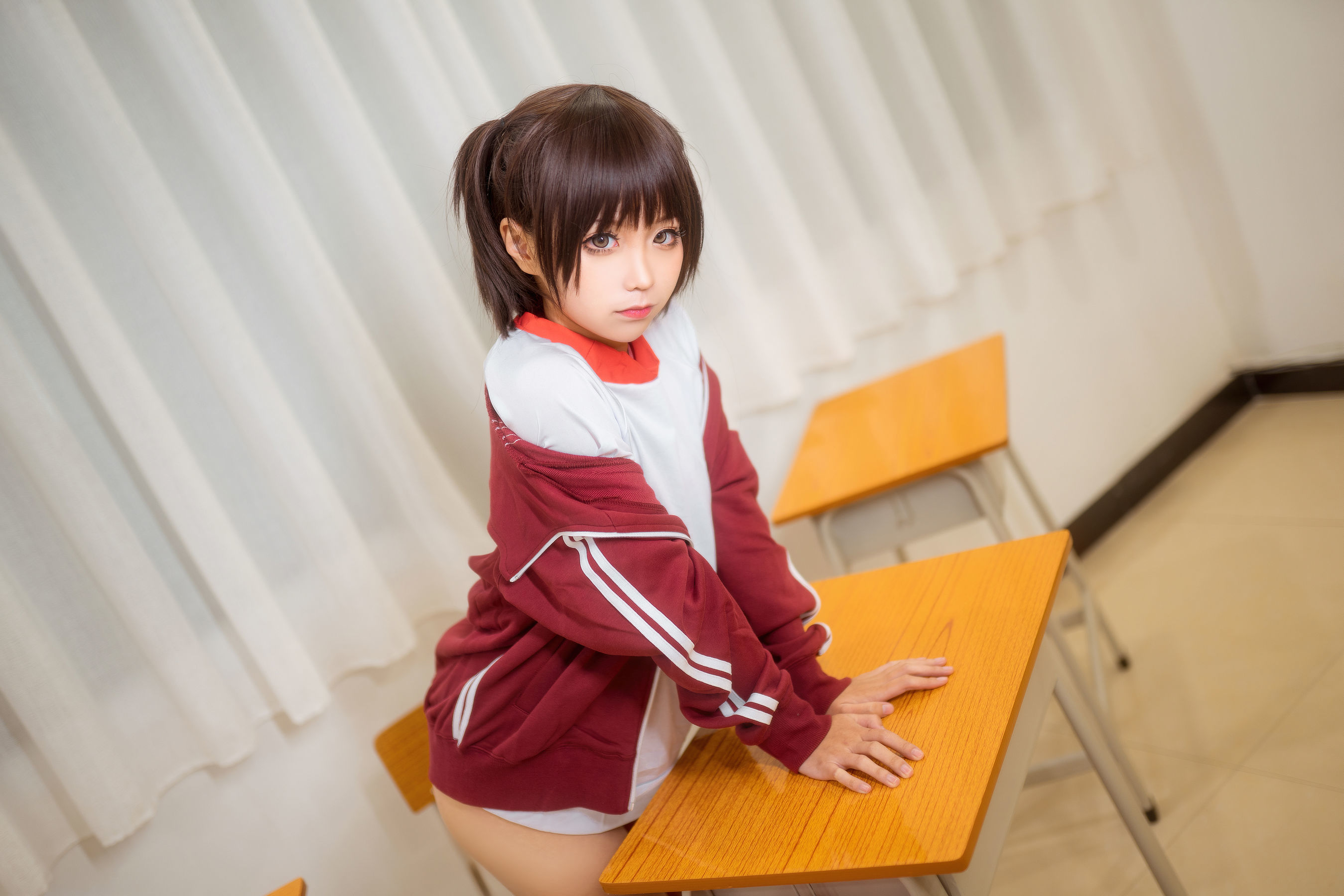 动漫博主蠢沫沫 红体操服 Cosplay-第41张