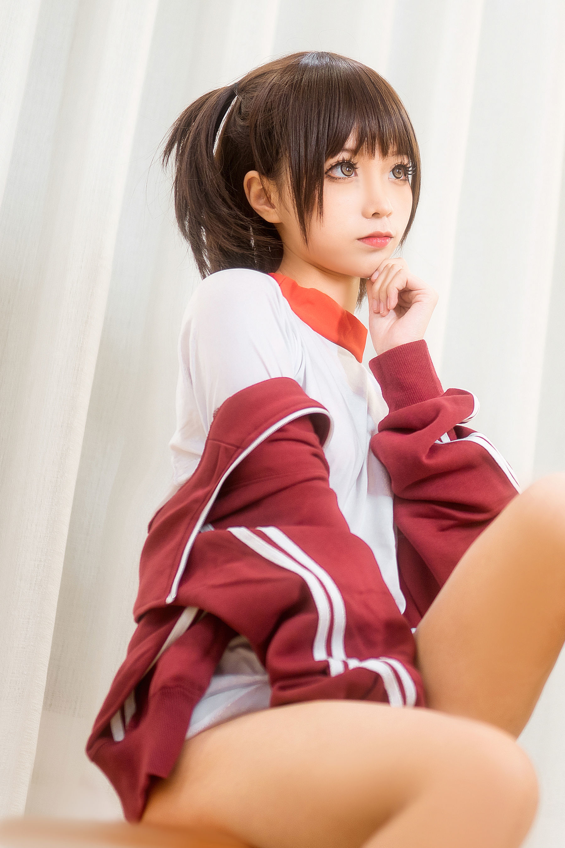 动漫博主蠢沫沫 红体操服 Cosplay-第18张