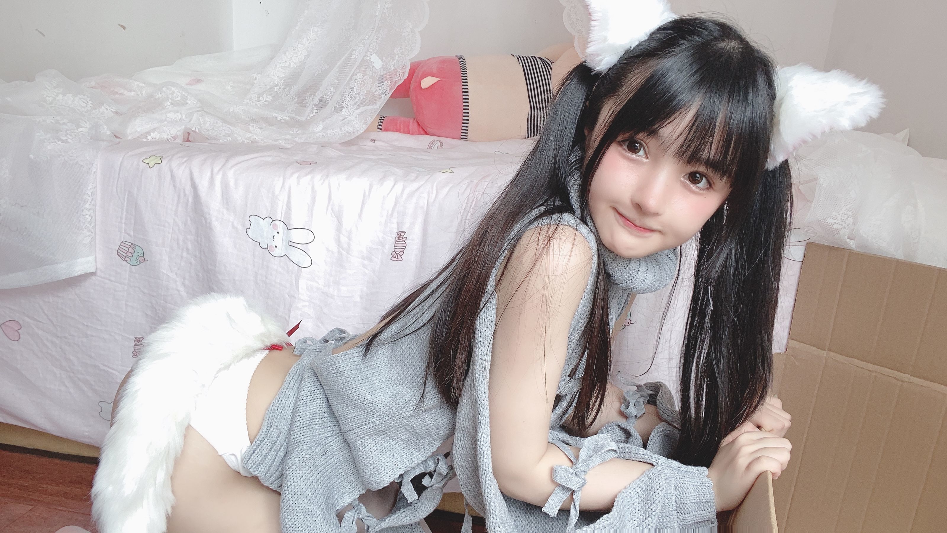 桜井宁宁 – 白い猫ちゃん Cosplay-第8张