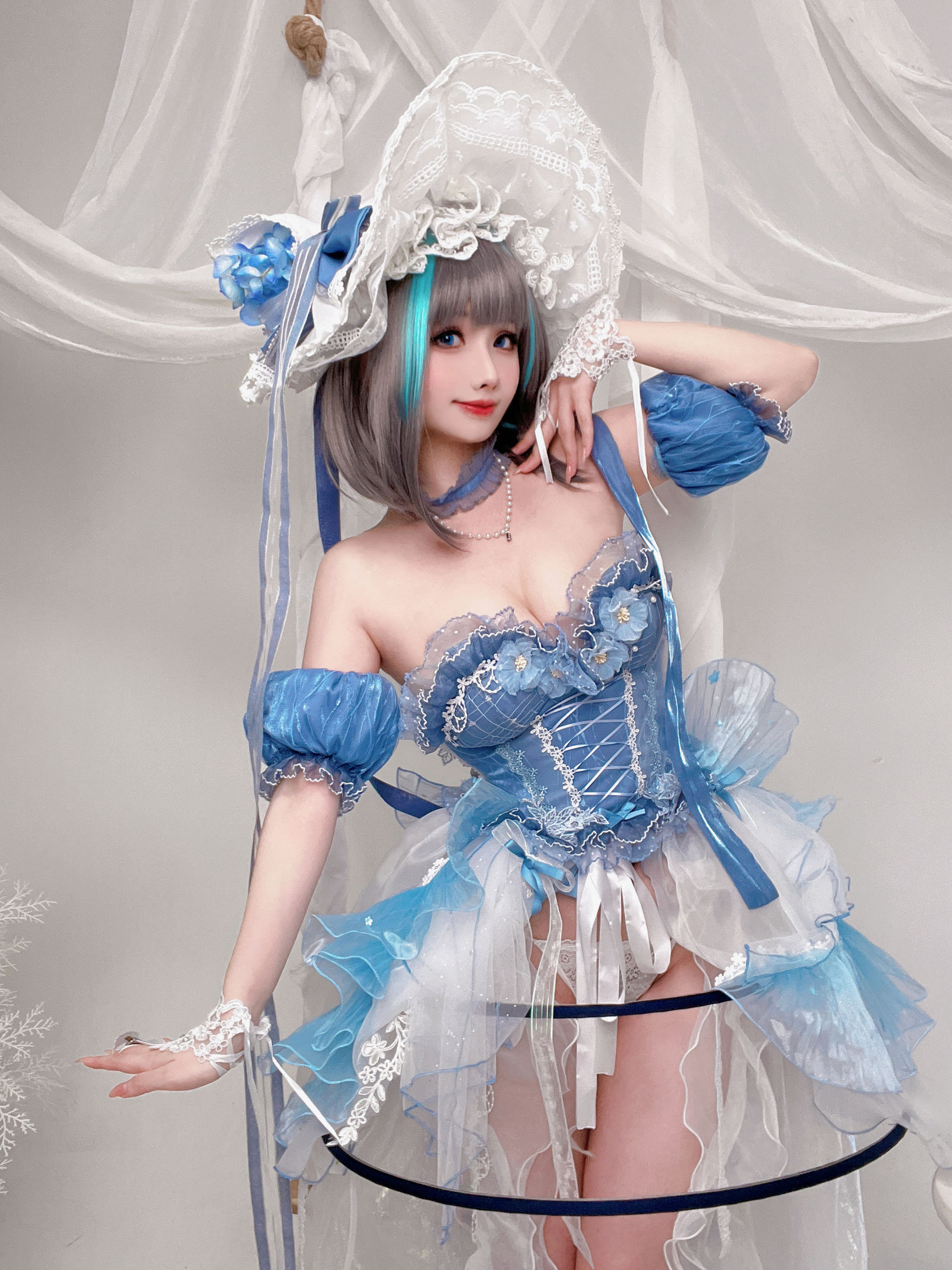 COS福利rioko凉凉子(肉扣热热子) – 柴郡冰雪公主 Cosplay-第5张
