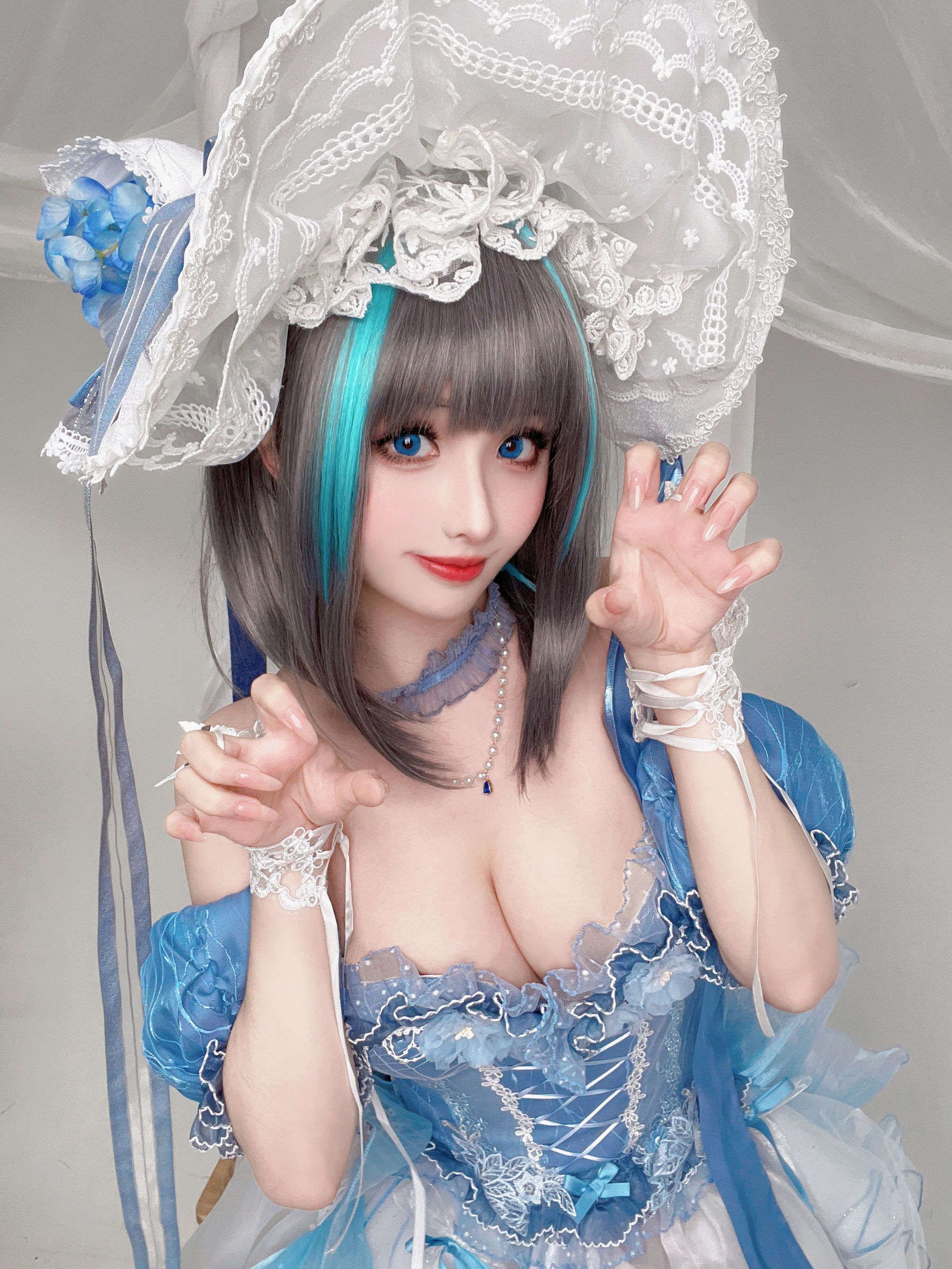 COS福利rioko凉凉子(肉扣热热子) – 柴郡冰雪公主 Cosplay-第9张