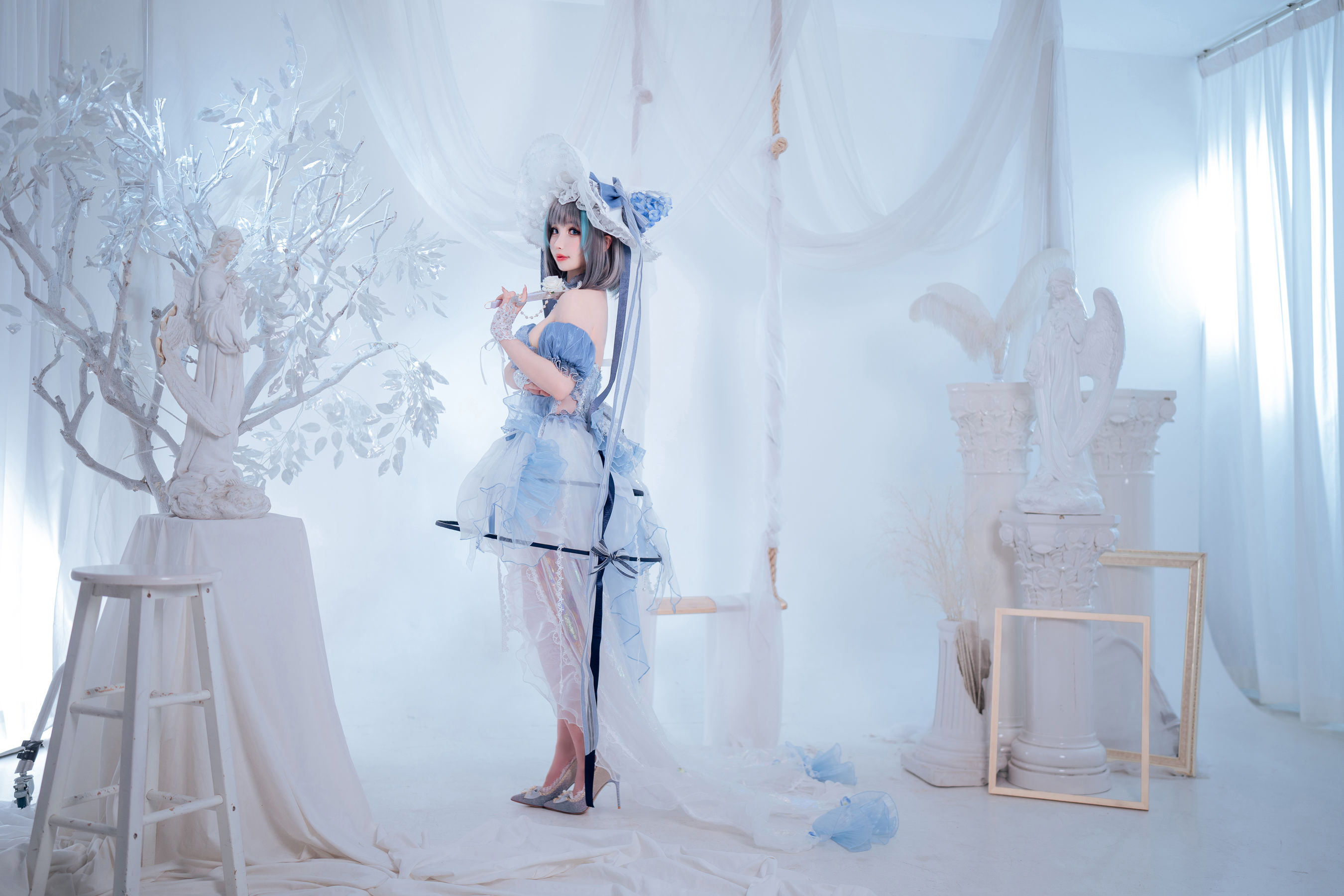 COS福利rioko凉凉子(肉扣热热子) – 柴郡冰雪公主 Cosplay-第6张