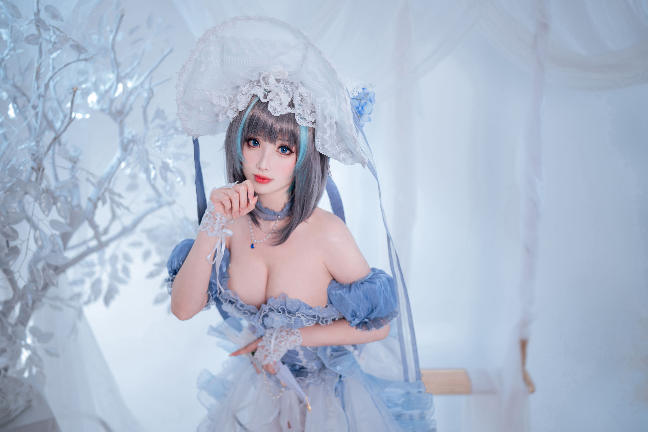 COS福利rioko凉凉子(肉扣热热子) – 柴郡冰雪公主 Cosplay-第3张