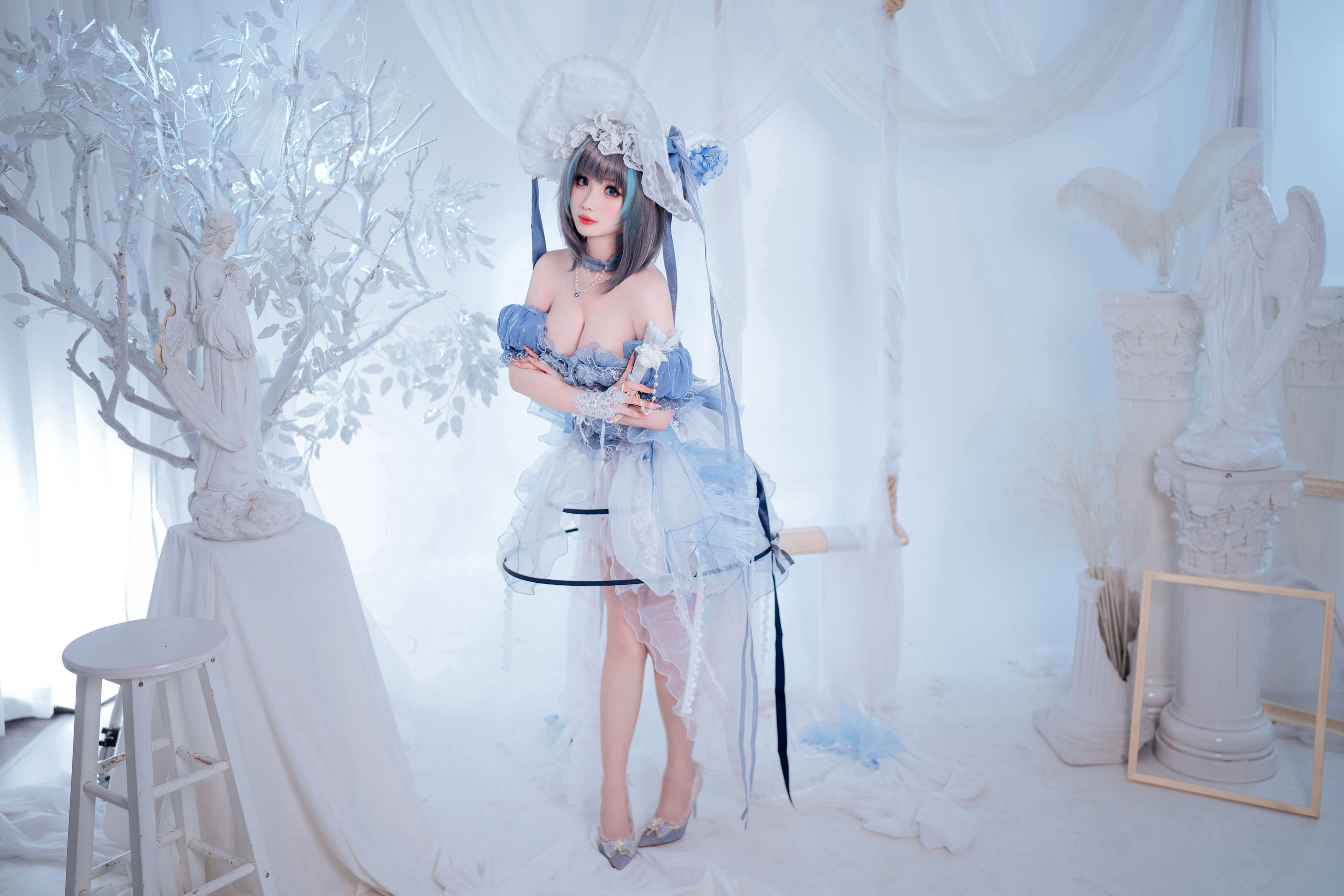 COS福利rioko凉凉子(肉扣热热子) – 柴郡冰雪公主 Cosplay-第2张