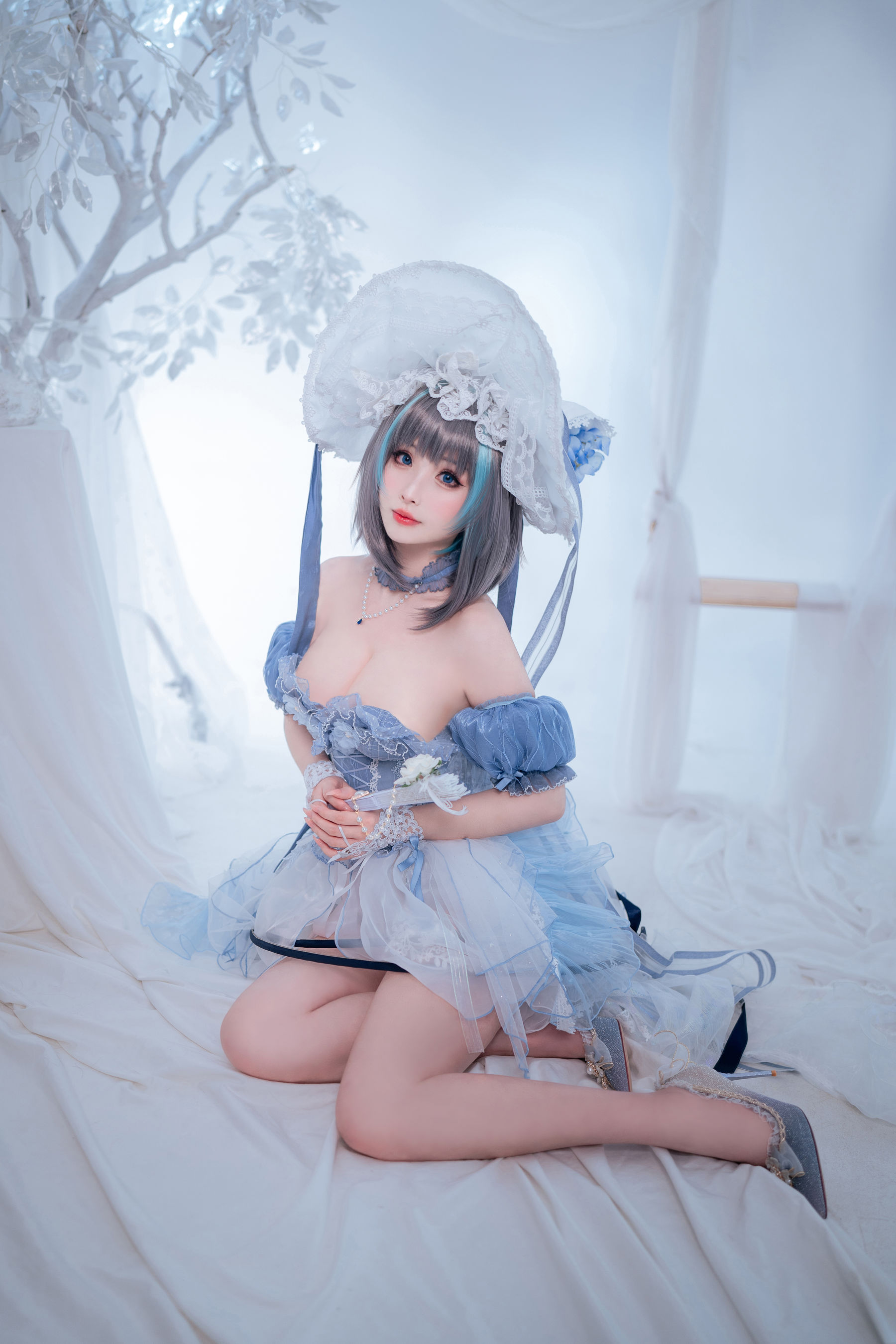 COS福利rioko凉凉子(肉扣热热子) – 柴郡冰雪公主 Cosplay-第11张