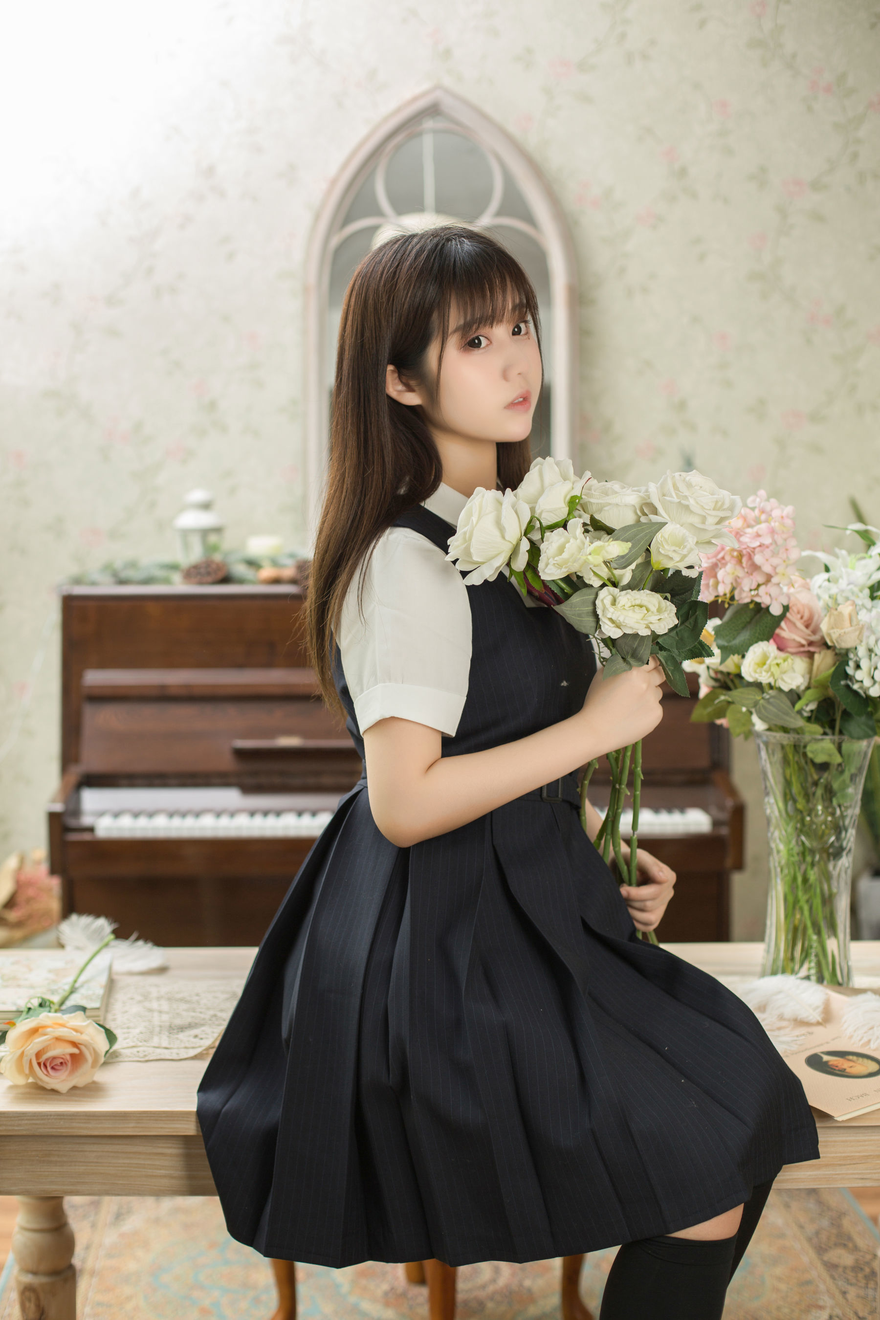 [萝莉COS] 微博福利姬镜酱 – 不知梦 制服 Cosplay-第38张