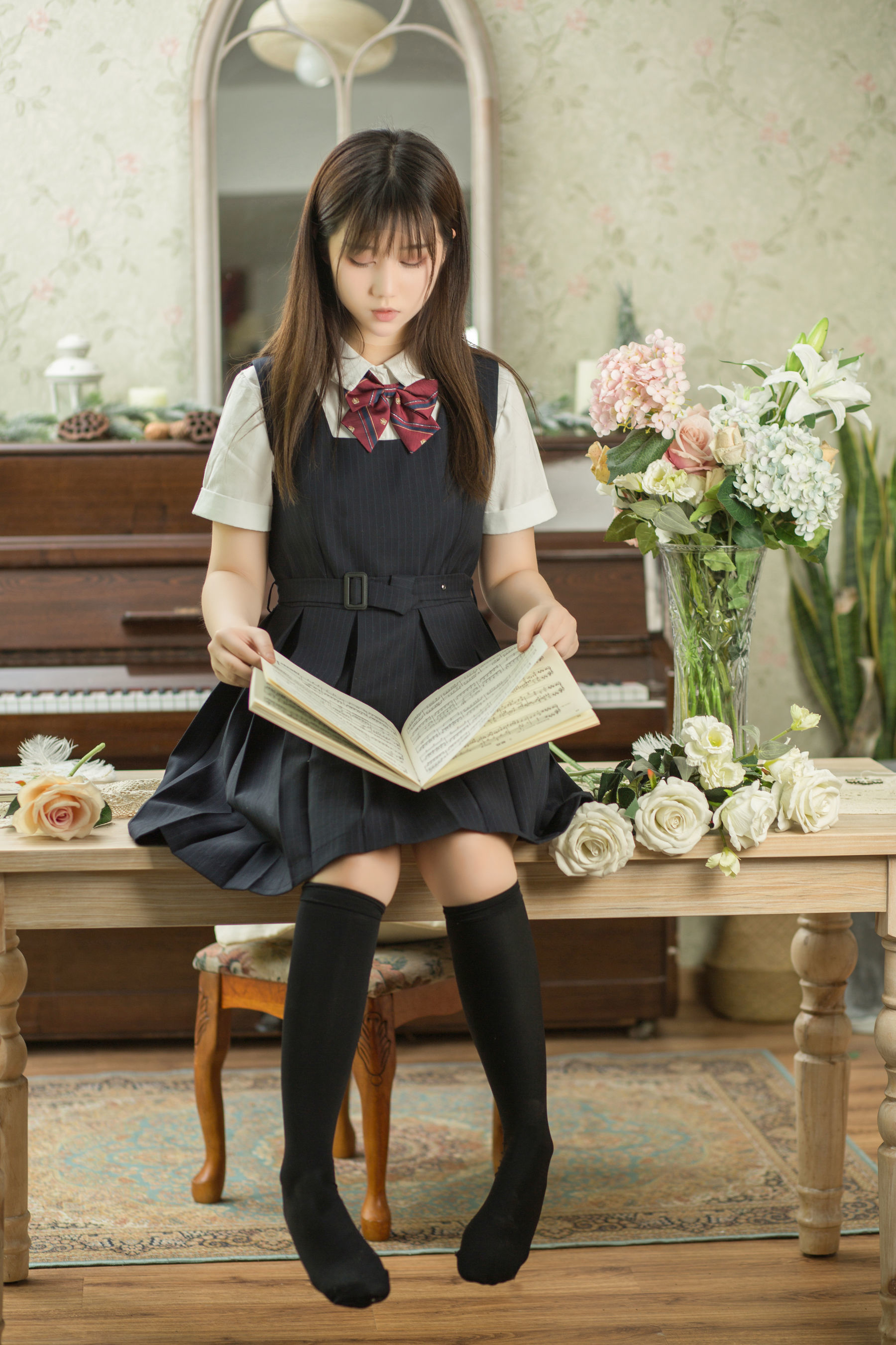 [萝莉COS] 微博福利姬镜酱 – 不知梦 制服 Cosplay-第2张
