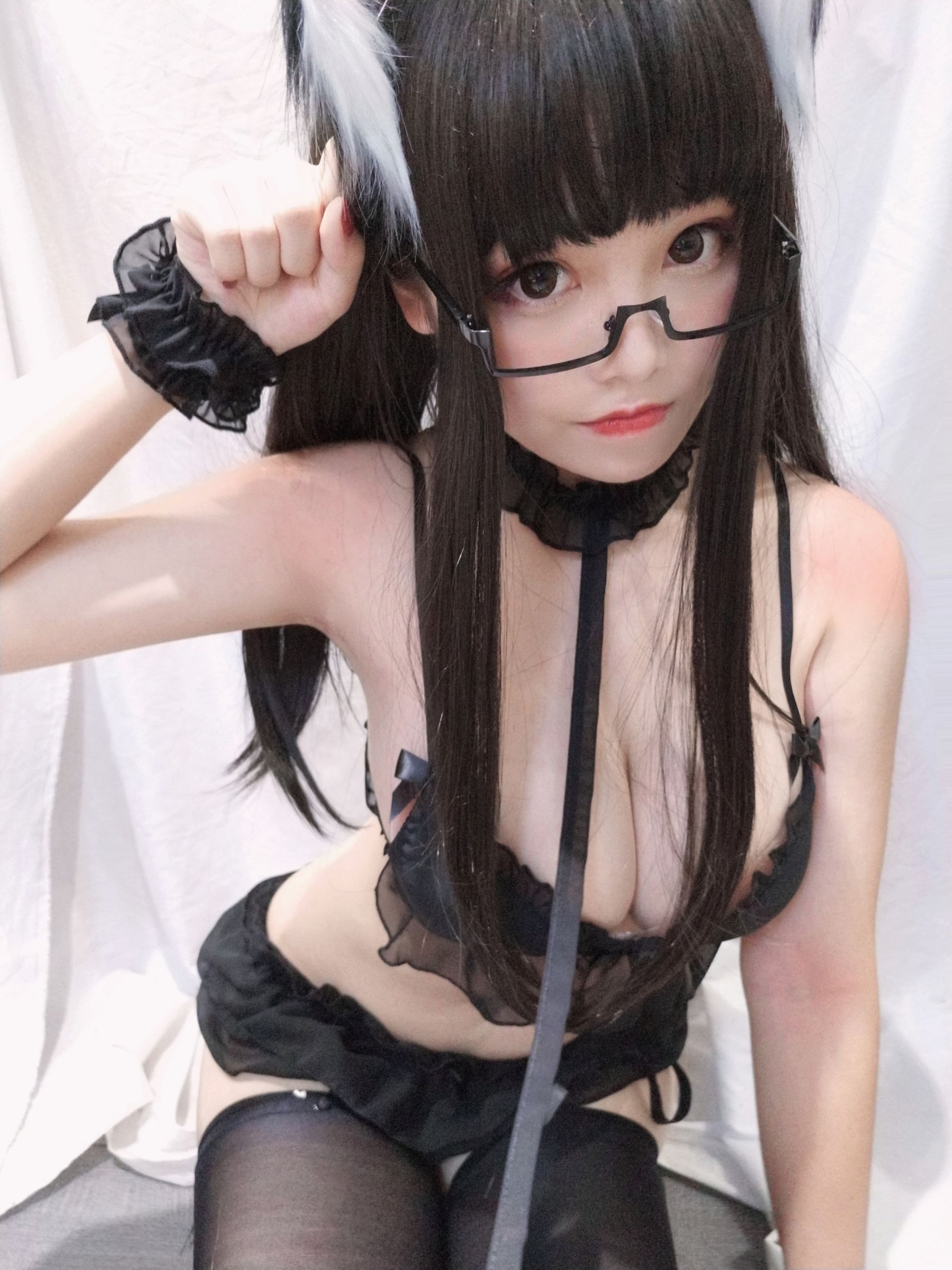 [Cosplay写真] 萌系小姐姐蜜汁猫裘 – 眼镜猫娘 Cosplay-第9张