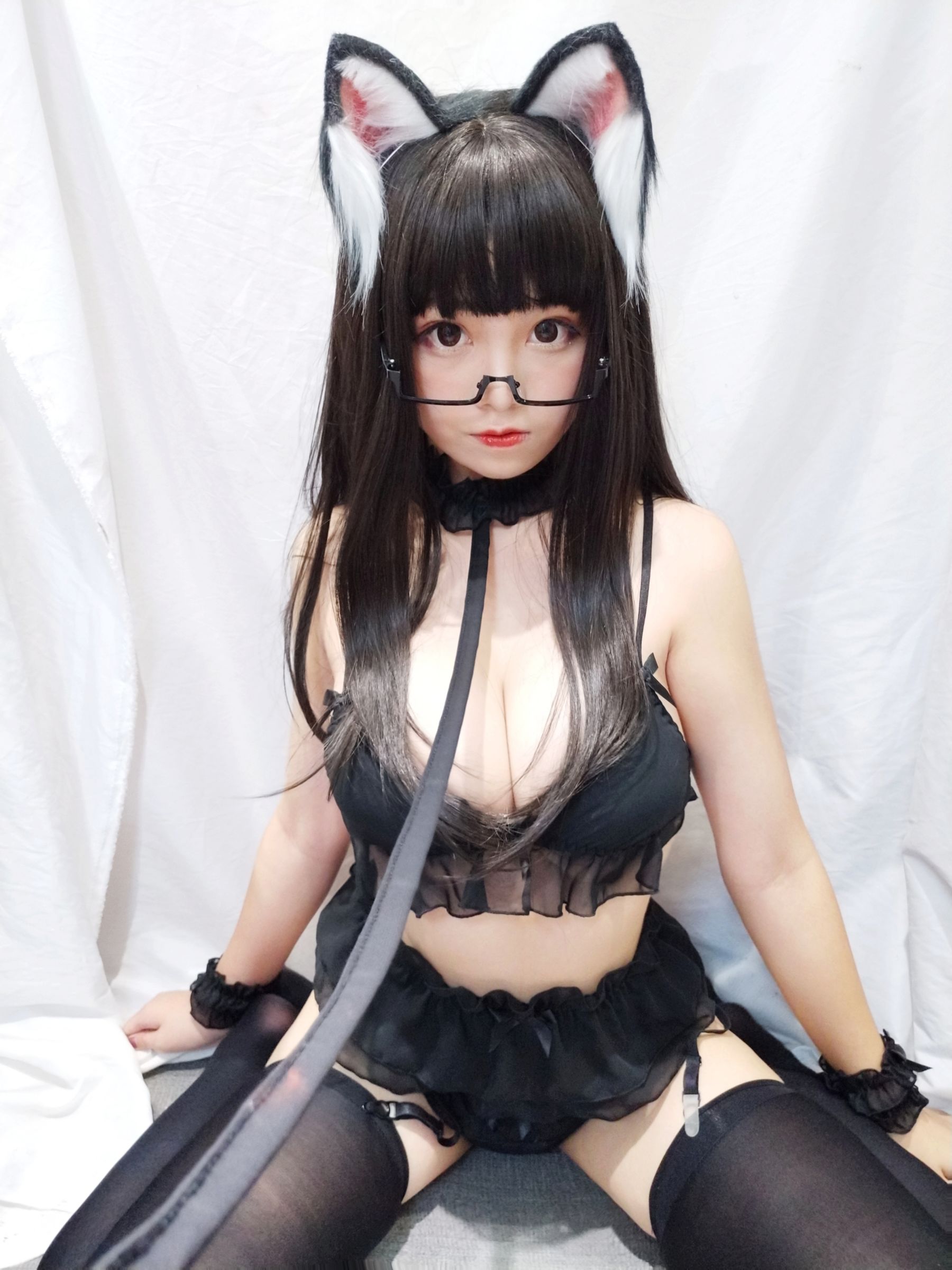 [Cosplay写真] 萌系小姐姐蜜汁猫裘 – 眼镜猫娘 Cosplay-第6张