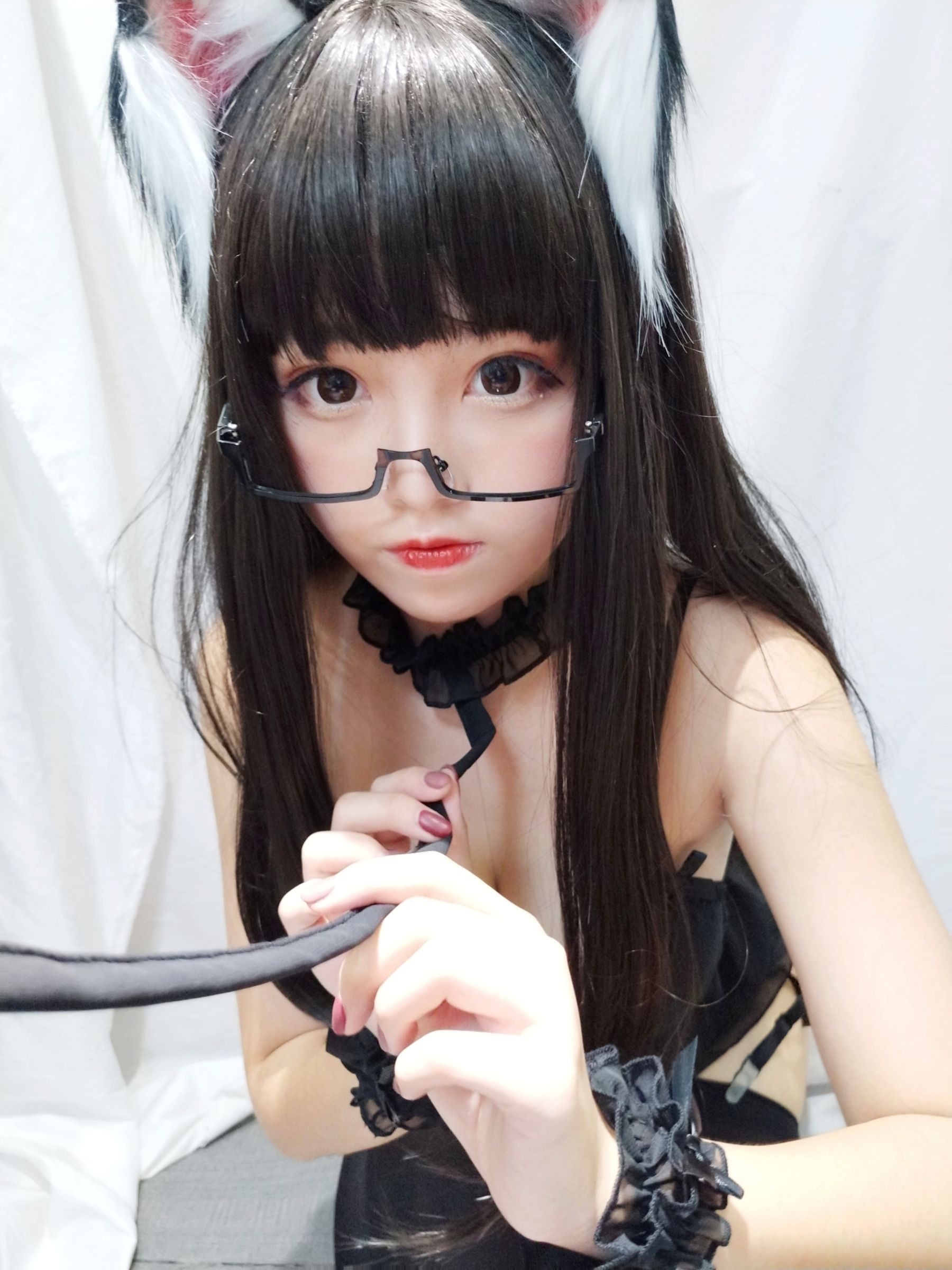 [Cosplay写真] 萌系小姐姐蜜汁猫裘 – 眼镜猫娘 Cosplay-第7张
