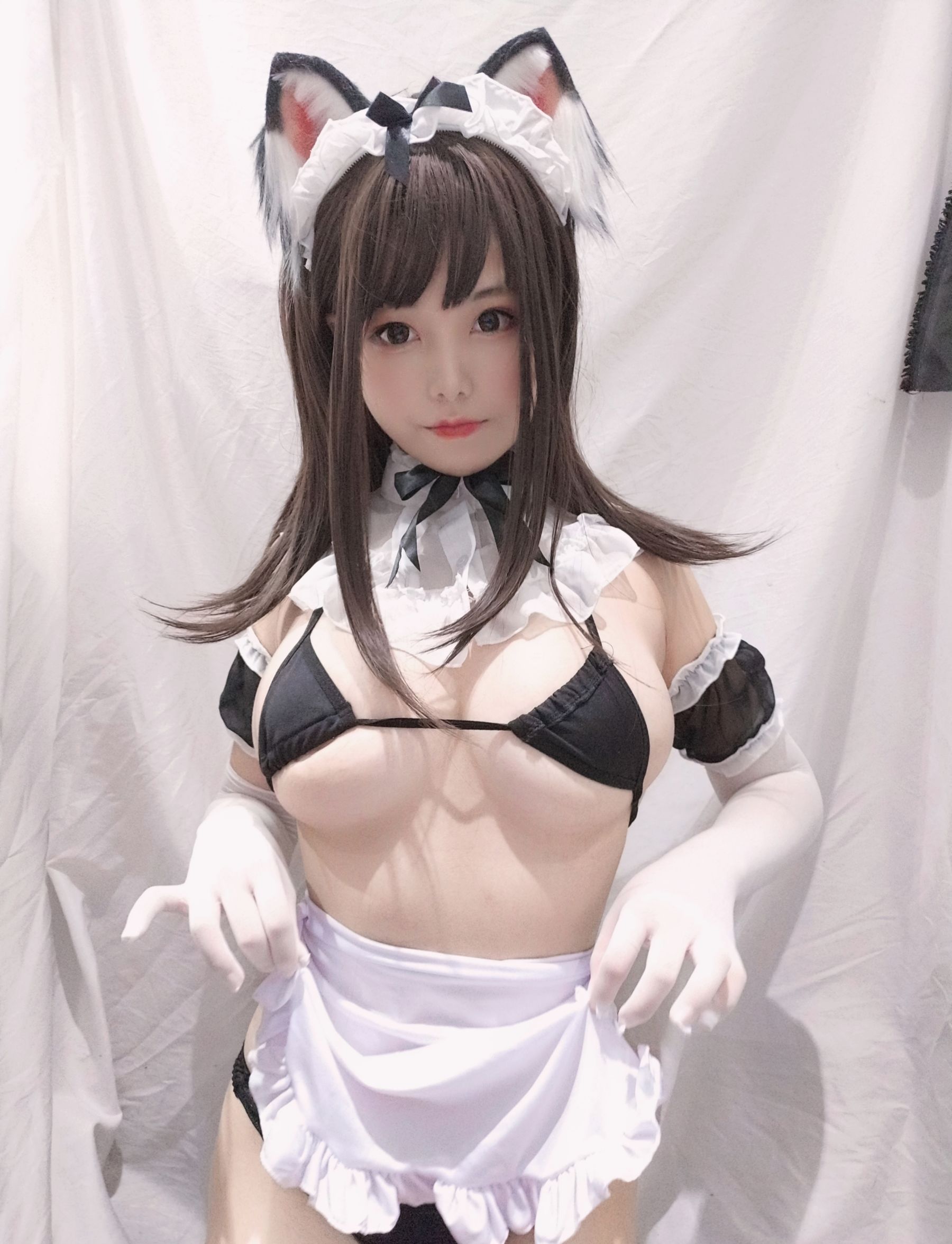 萌系小姐姐蜜汁猫裘 黑白女仆 Cosplay-第23张