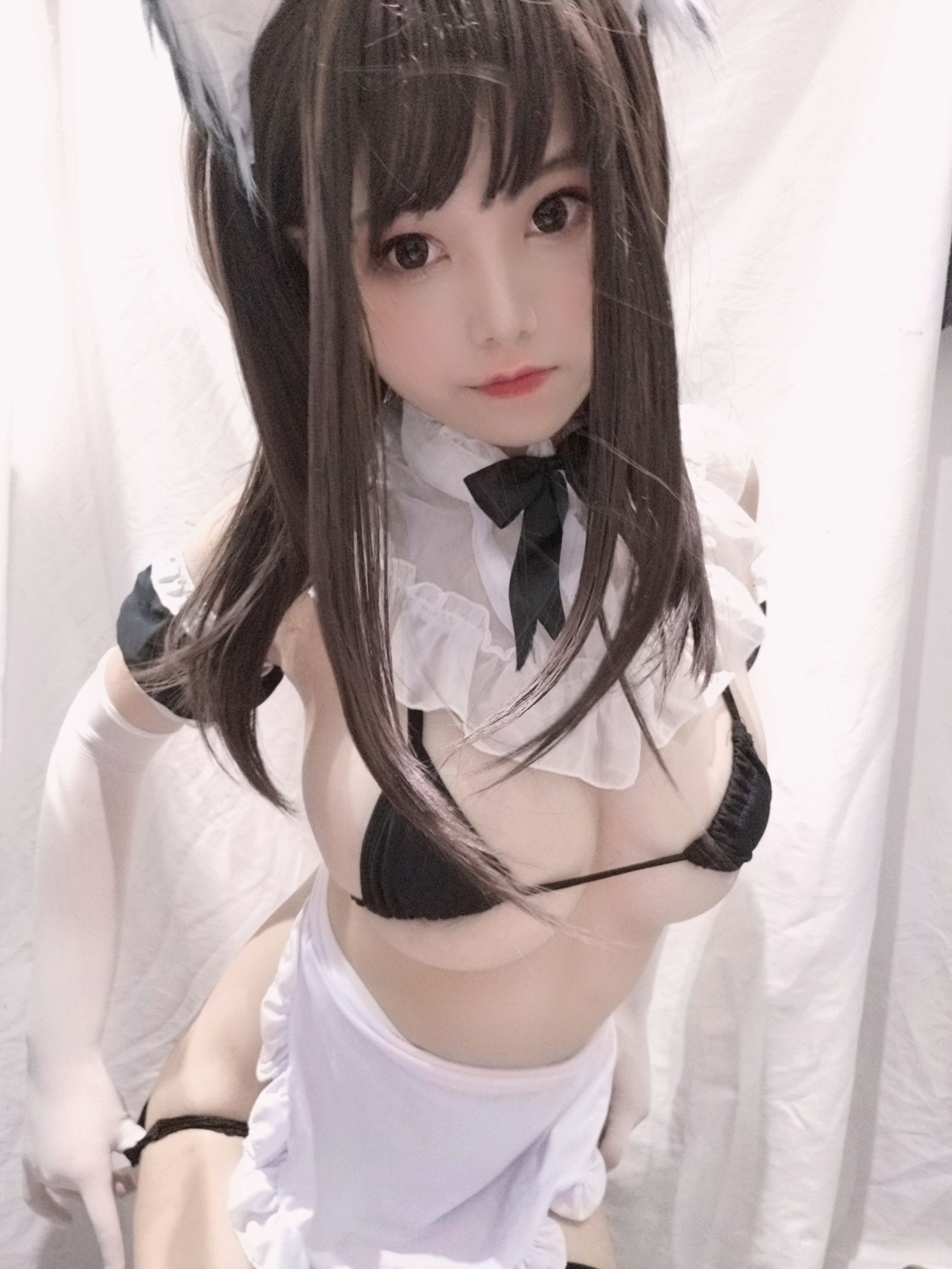 萌系小姐姐蜜汁猫裘 黑白女仆 Cosplay-第13张