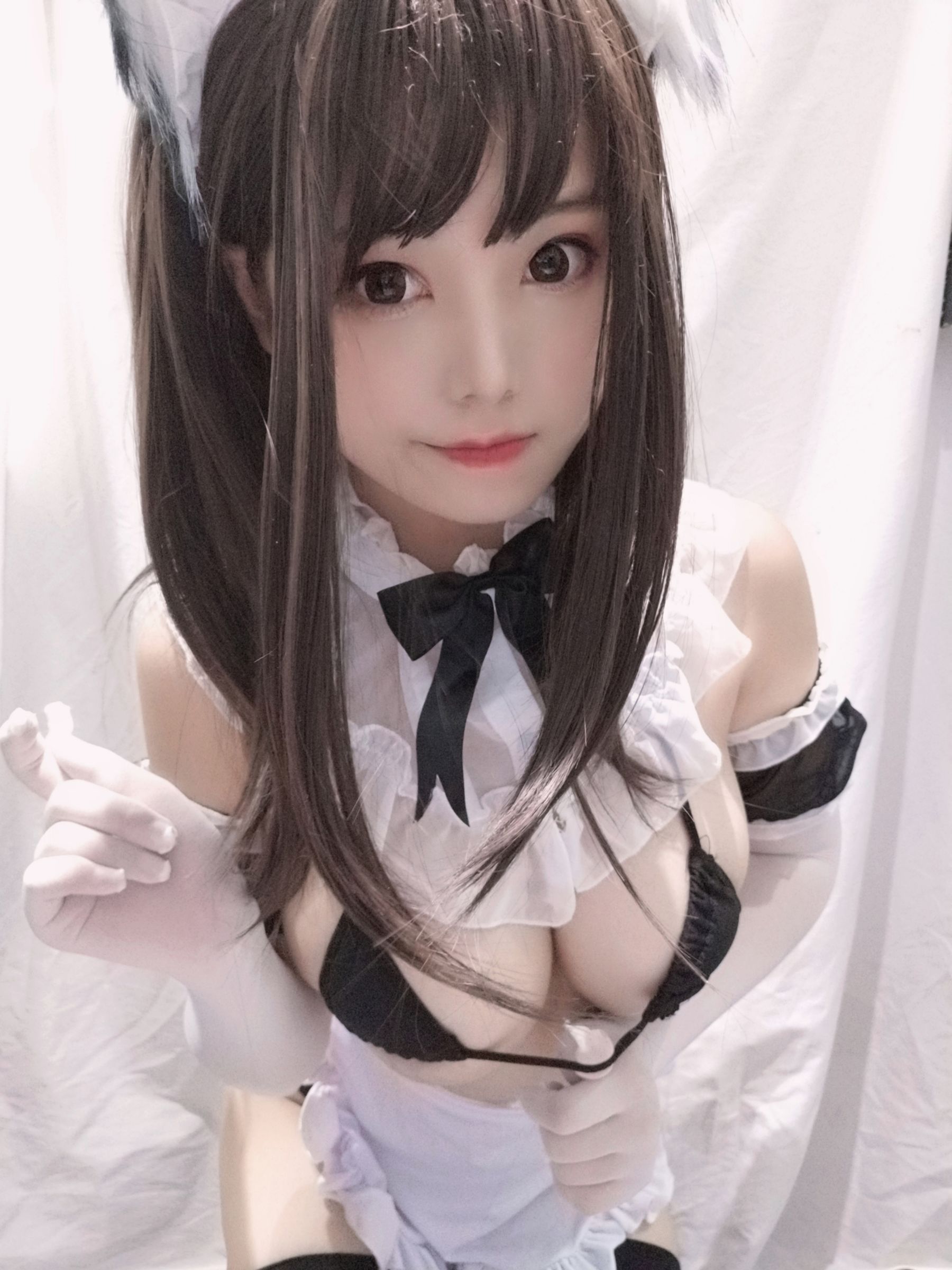 萌系小姐姐蜜汁猫裘 黑白女仆 Cosplay-第11张
