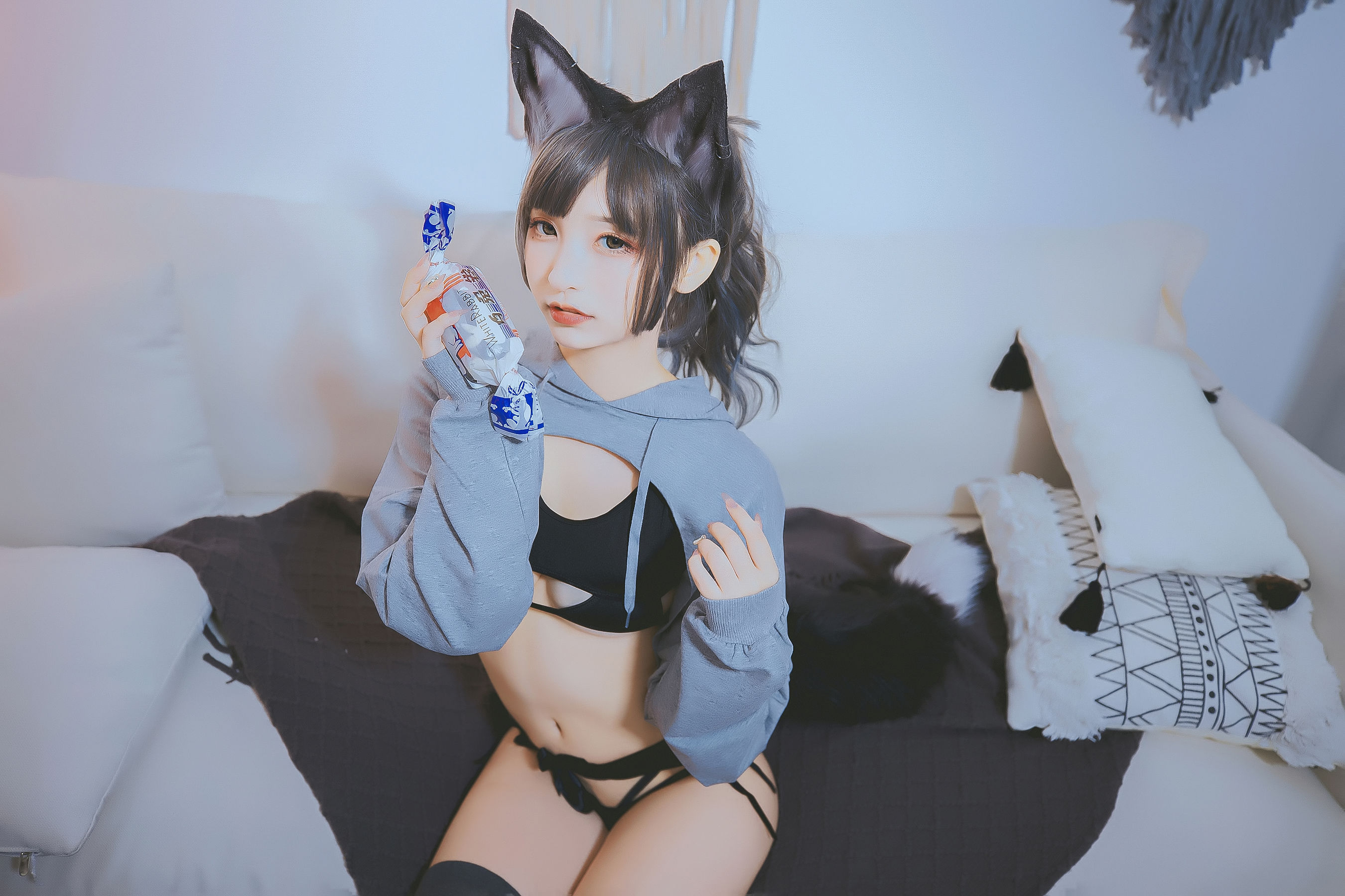 萝莉神楽板真冬之危険な耳-狼妹兔娘 Cosplay-第7张