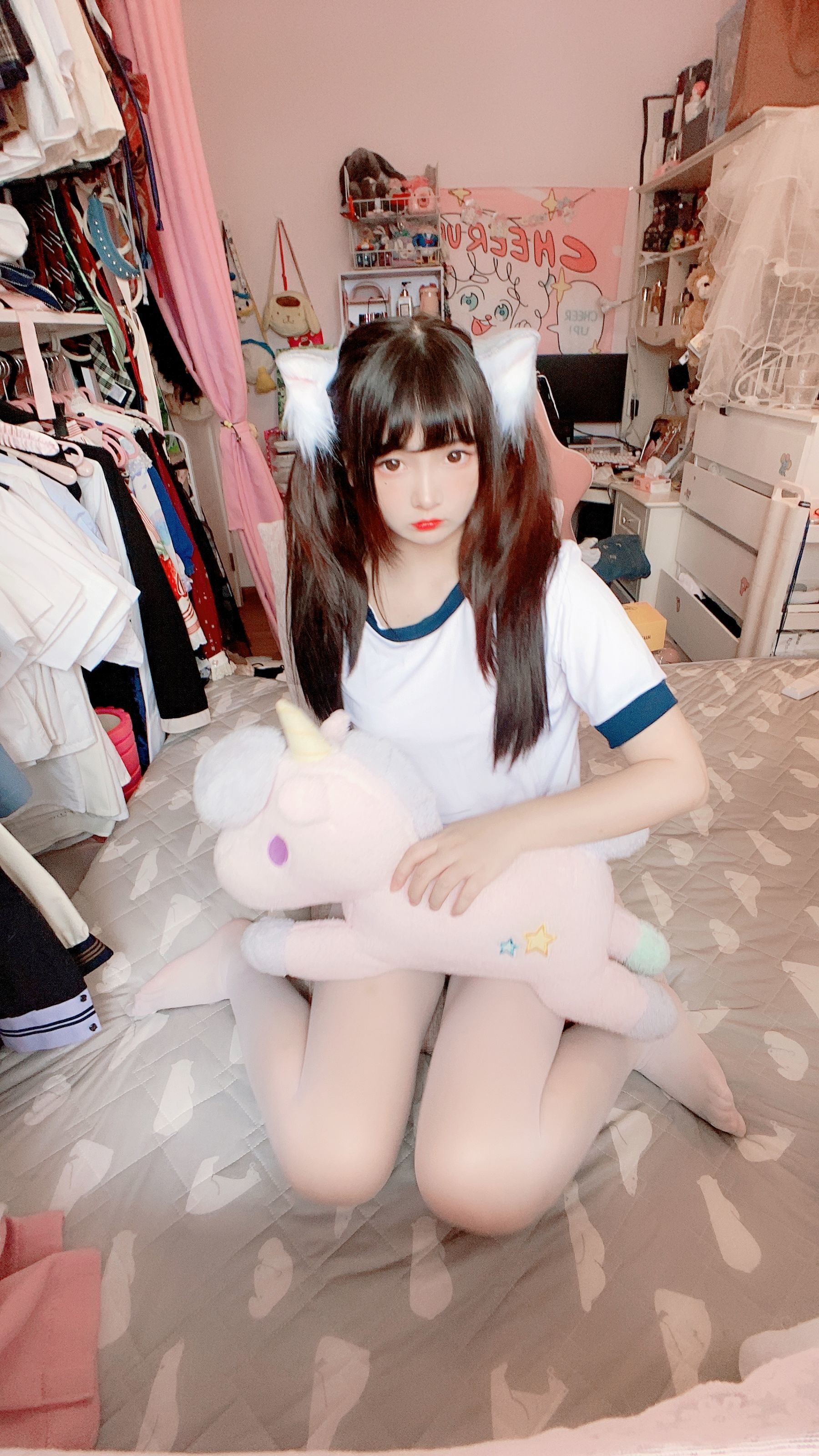 二次元美女古川kagura – 白丝体操运动服 Cosplay-第20张