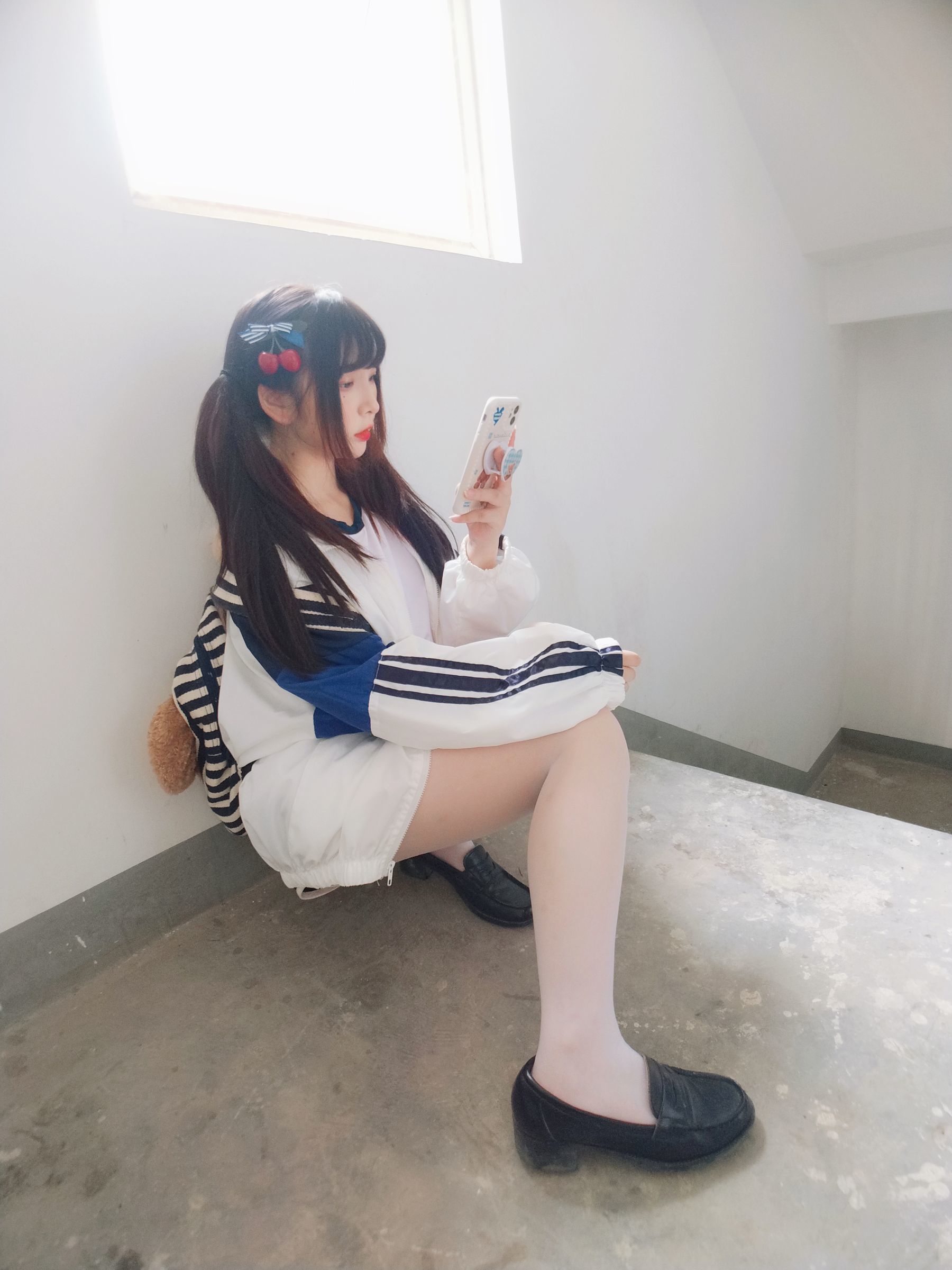 二次元美女古川kagura – 白丝体操运动服 Cosplay-第2张