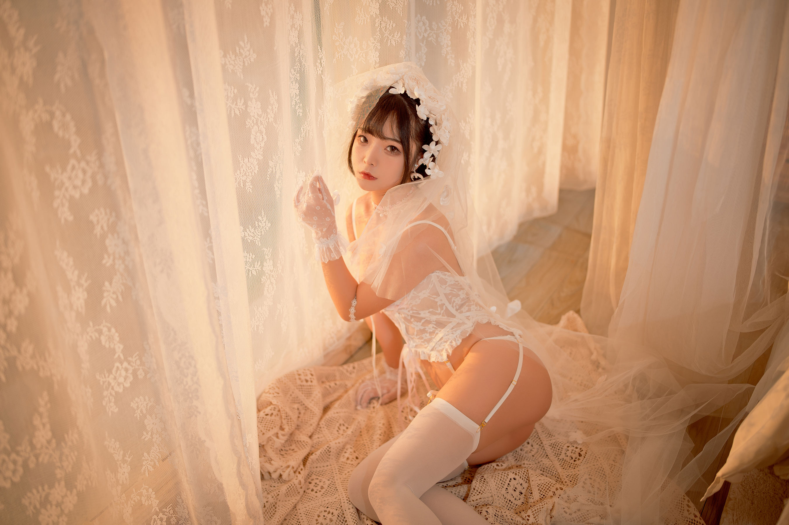 yuuhui玉汇 – 纯白花嫁 Cosplay-第57张