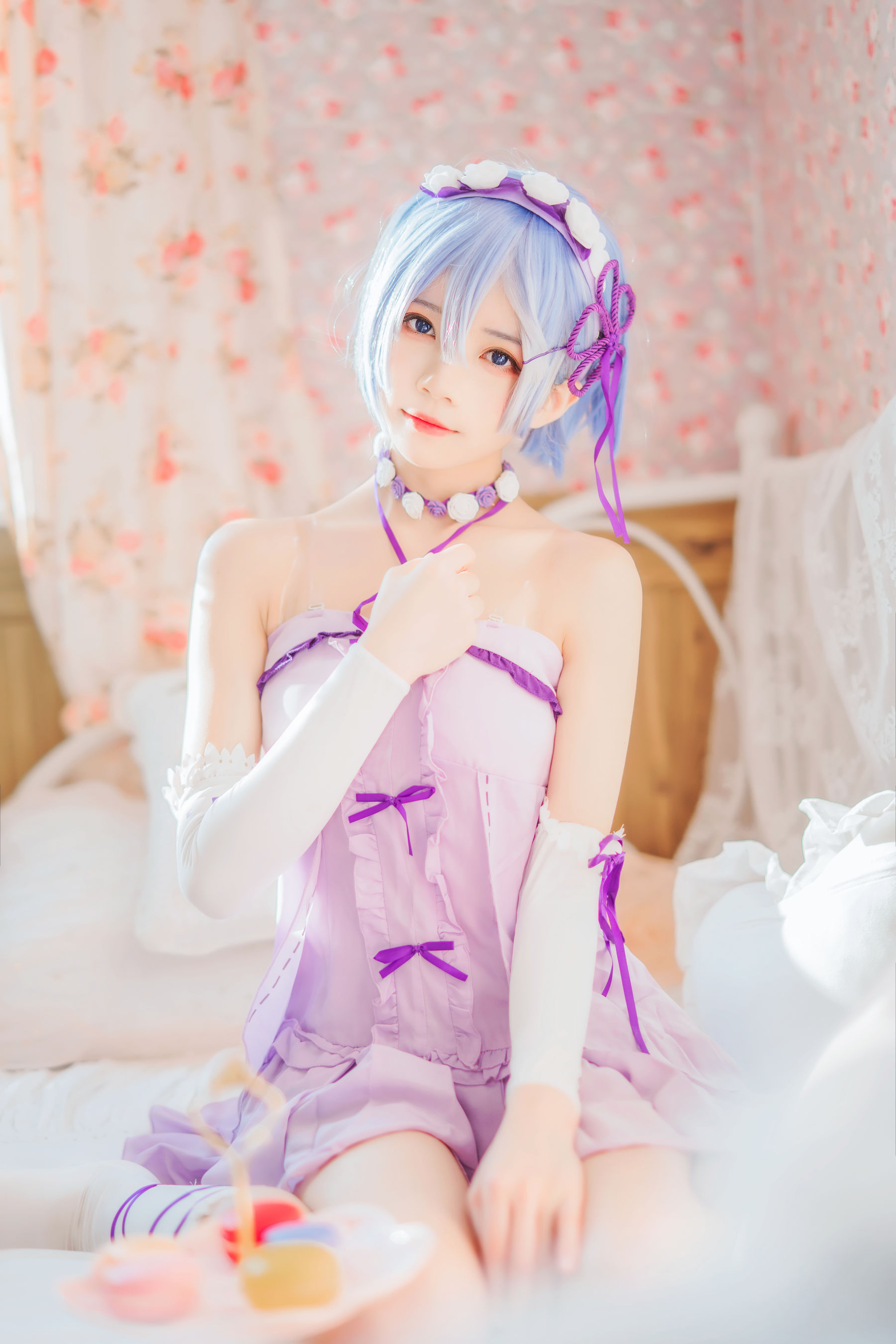 [Cosplay写真] 动漫博主蠢沫沫 – 蕾姆小睡裙 Cosplay-第37张