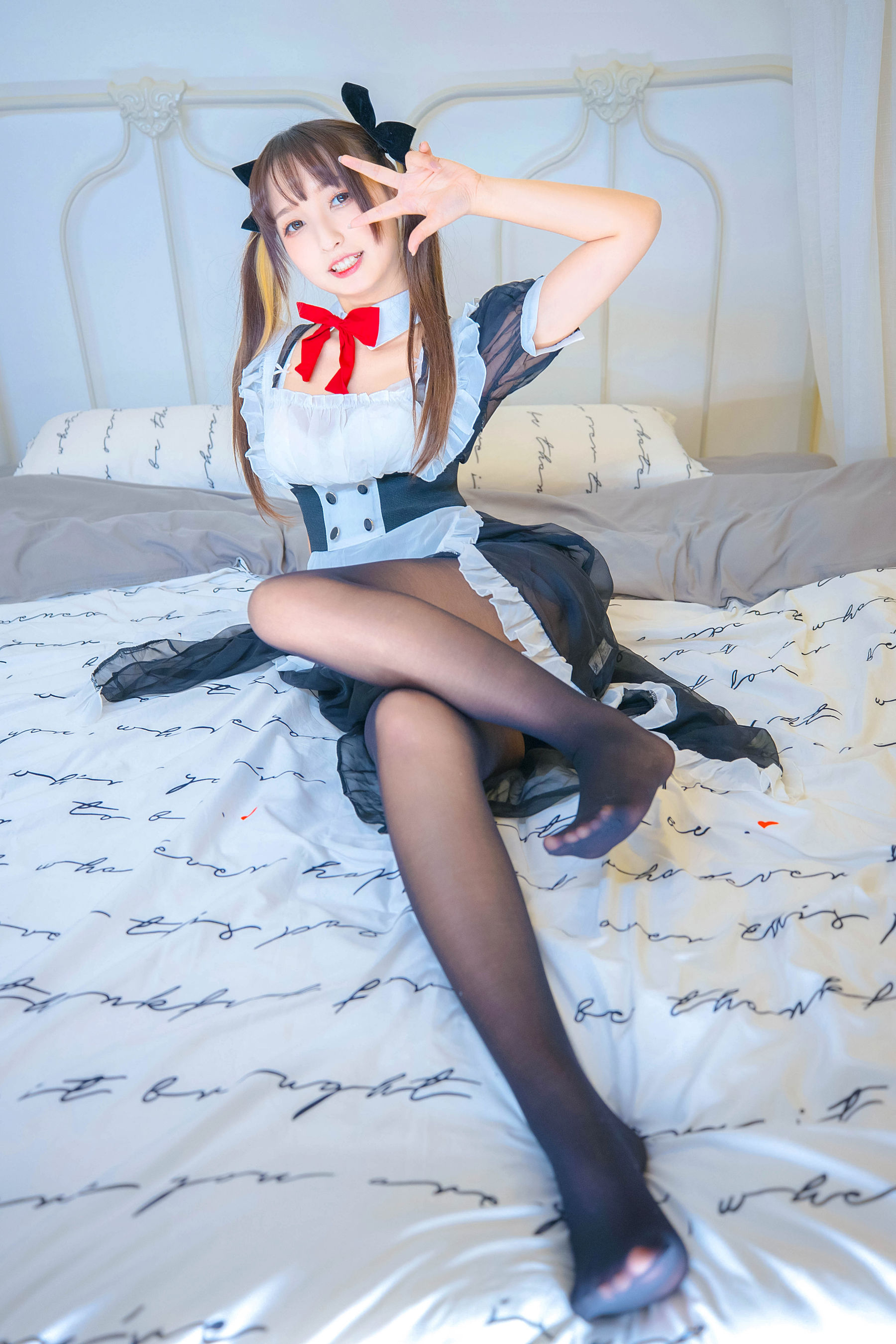 [Cosplay写真] 萝莉神楽坂真冬之おかえり – 黑丝美脚女仆 Cosplay-第27张