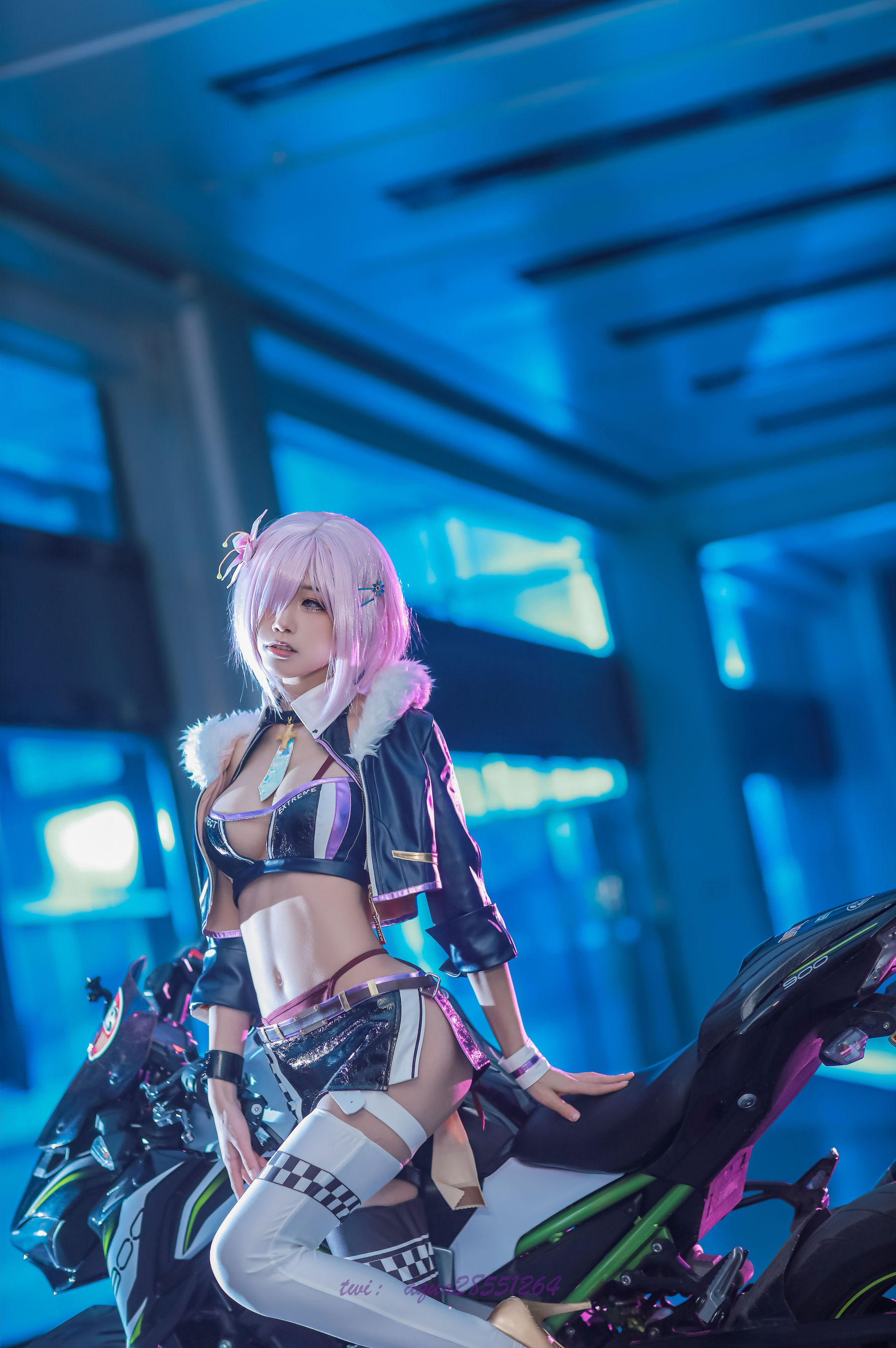 动漫博主水淼aqua – 玛修-同人机车装 Cosplay-第2张