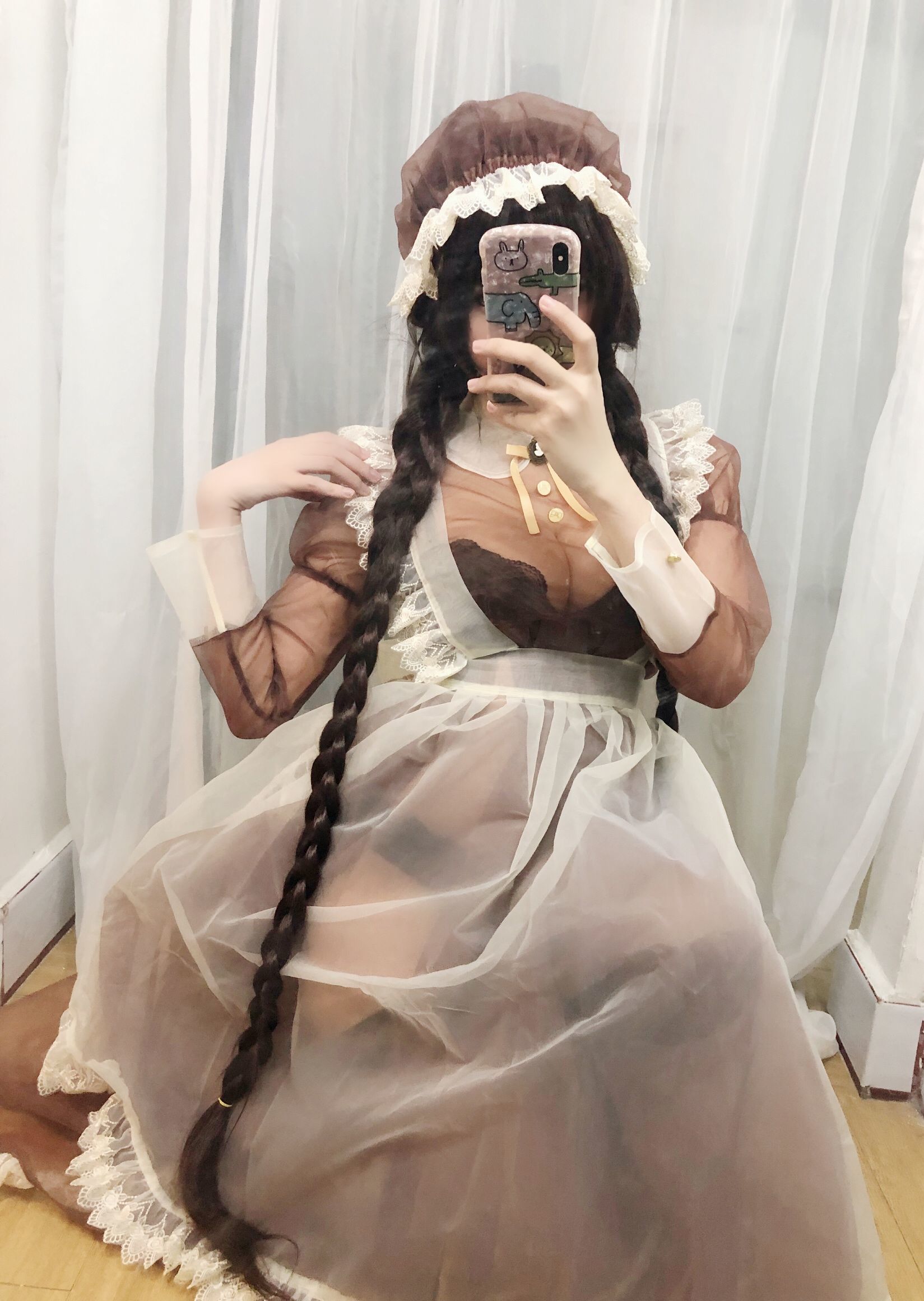 二次元巨乳美女鹿野希 透明女仆 Cosplay-第1张