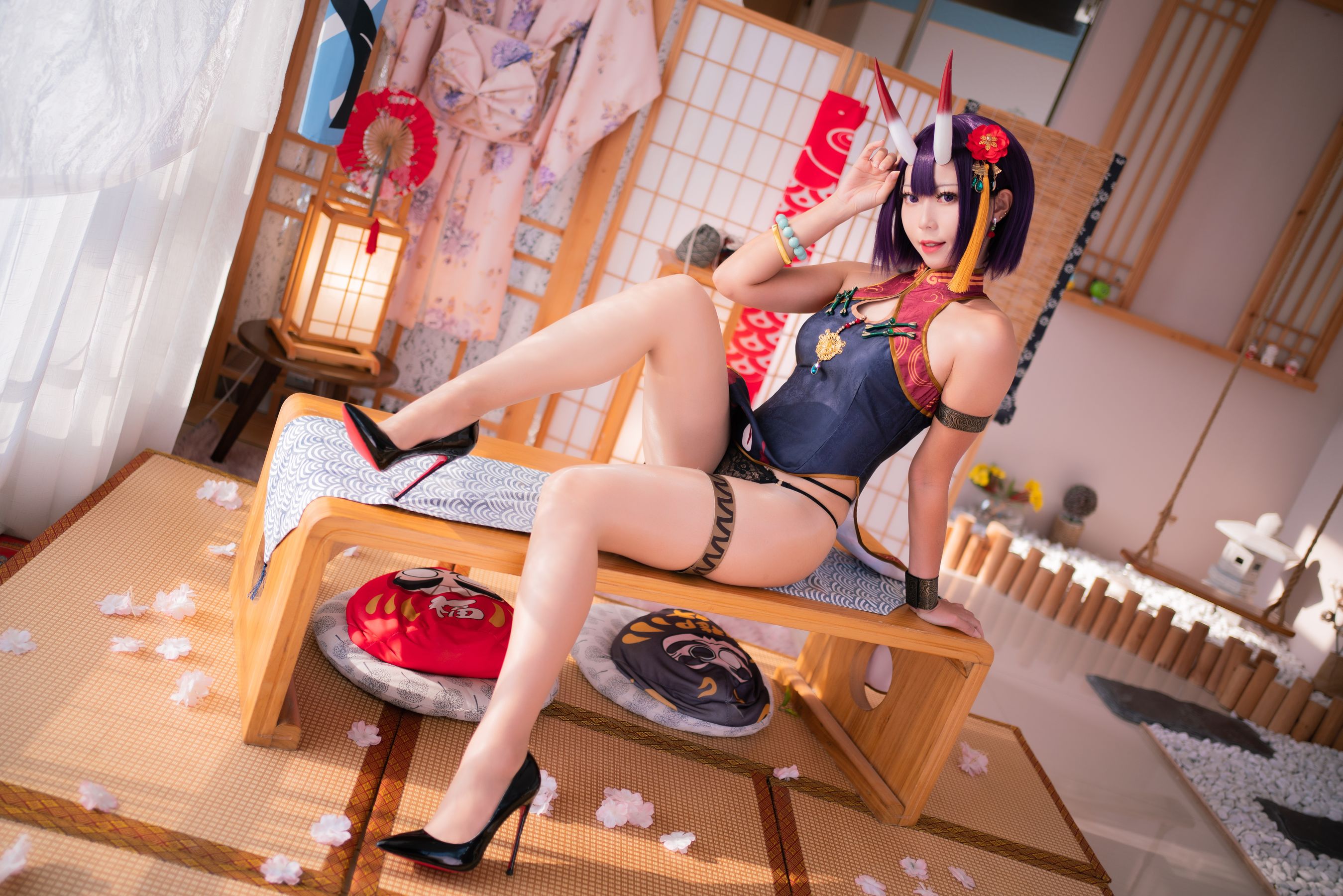 动漫博主Money冷冷 – 酒吞高腰旗袍 Cosplay-第3张