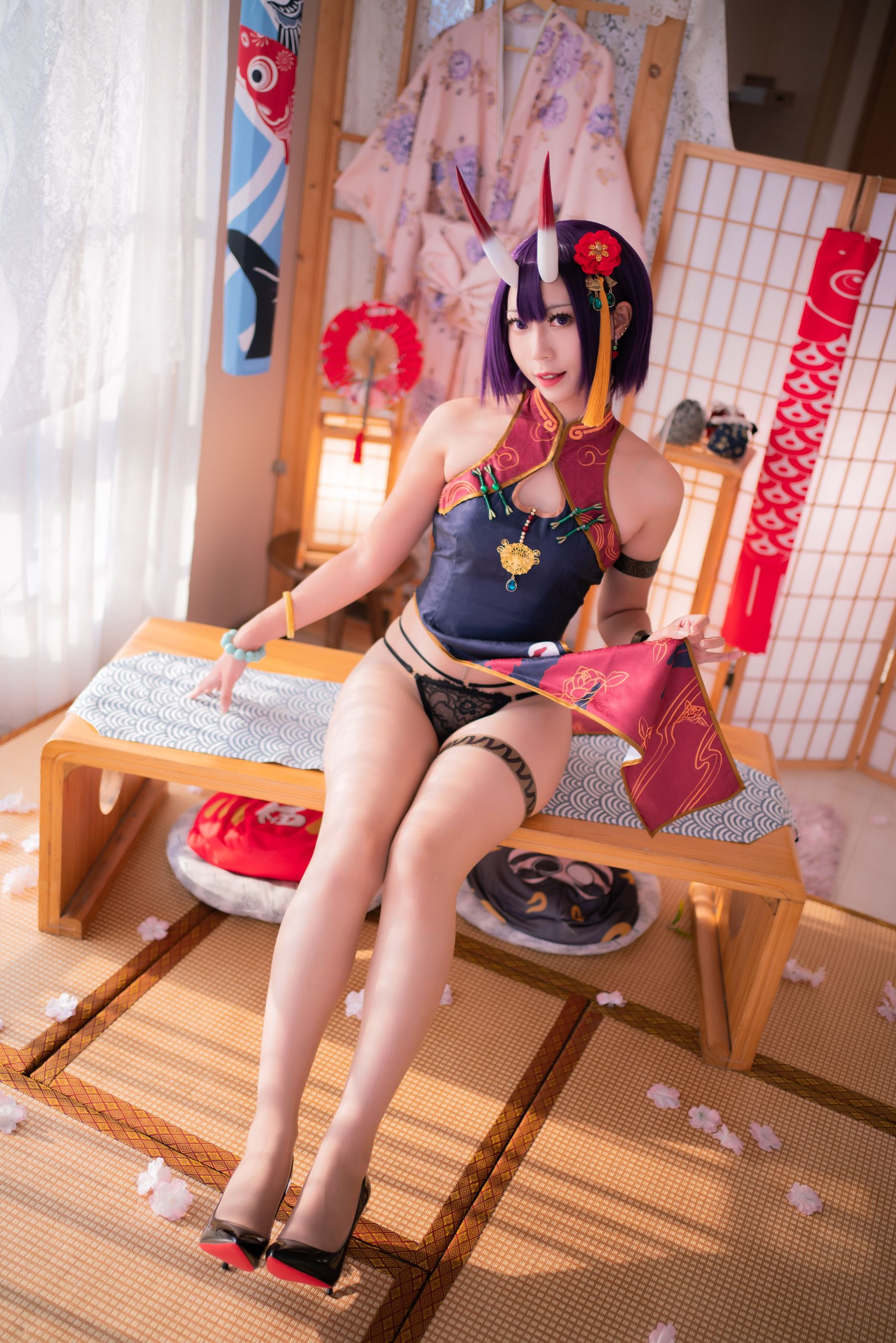 动漫博主Money冷冷 – 酒吞高腰旗袍 Cosplay-第13张
