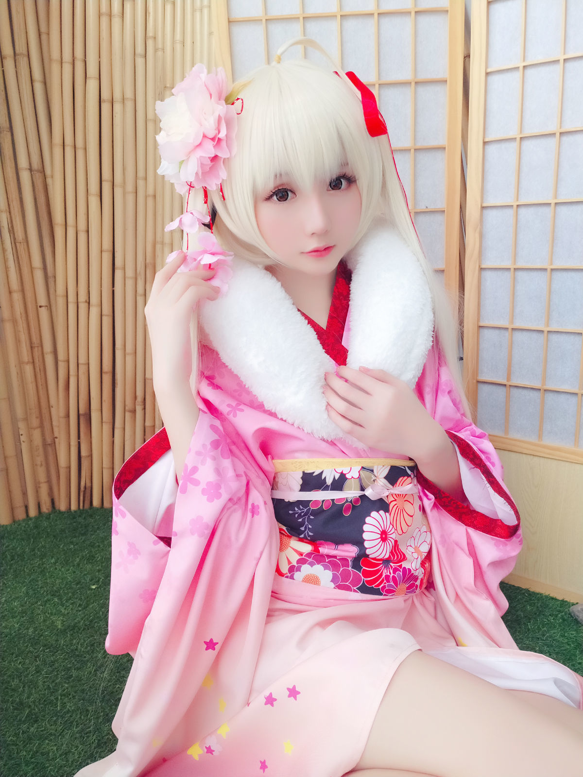 [萝莉COS] 星之迟迟 VOL.01 粉红泡泡包 Cosplay-第6张