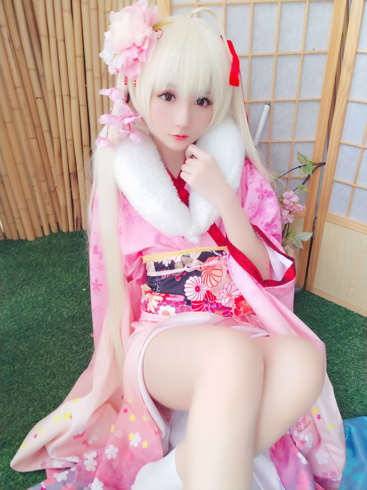 [萝莉COS] 星之迟迟 VOL.01 粉红泡泡包 Cosplay-第2张