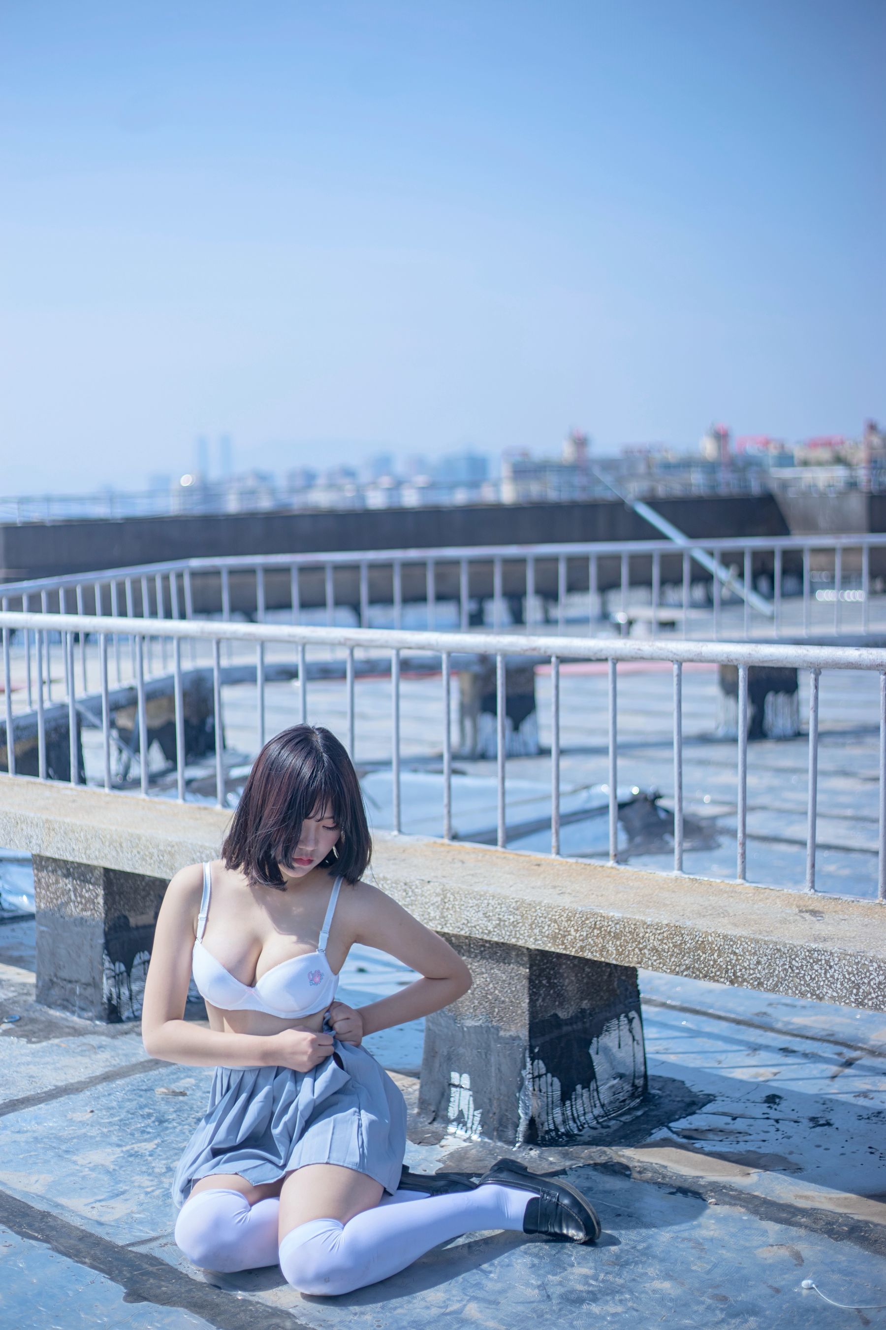 微博妹子 汐 – 天台JK Cosplay-第14张
