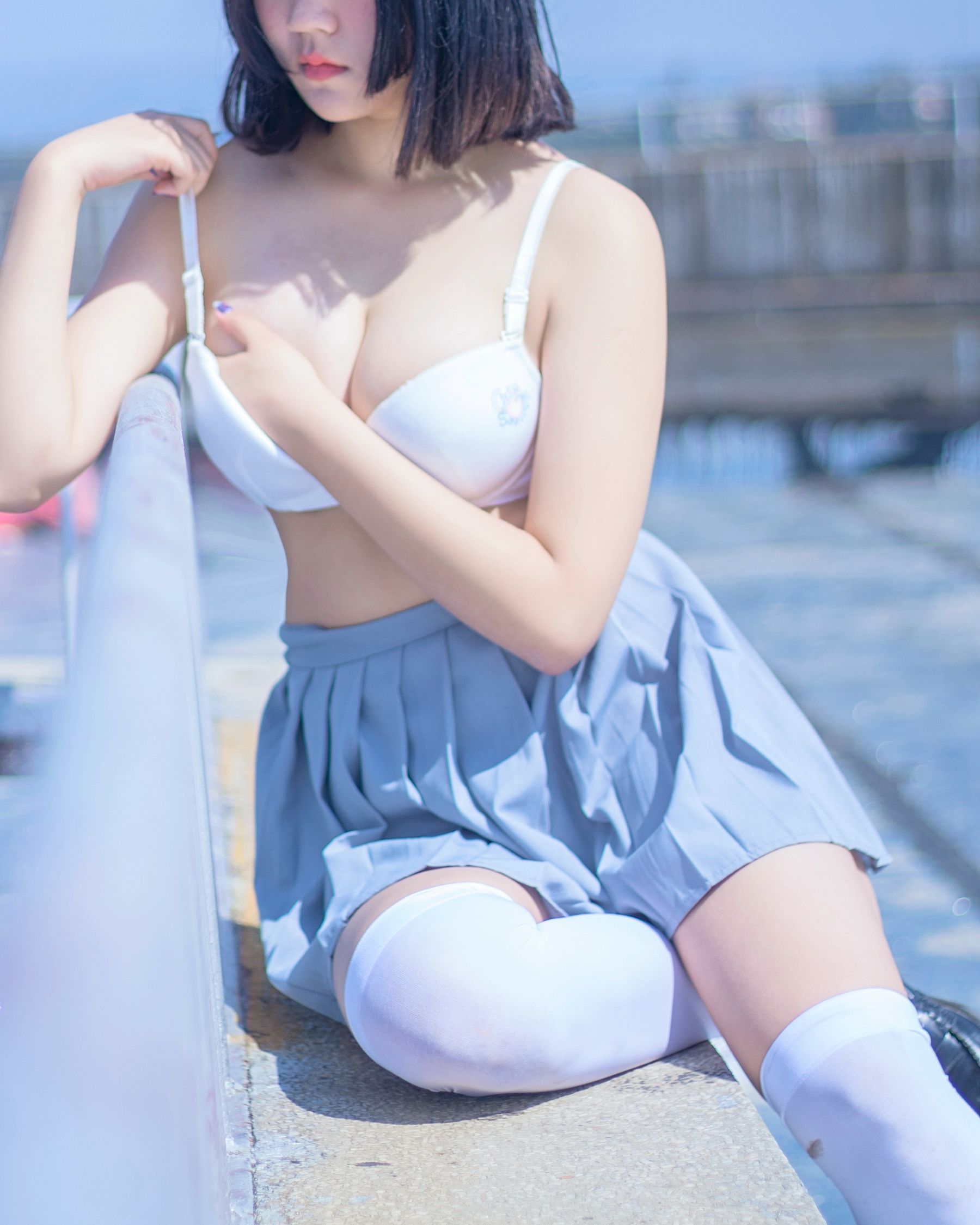 微博妹子 汐 – 天台JK Cosplay-第20张