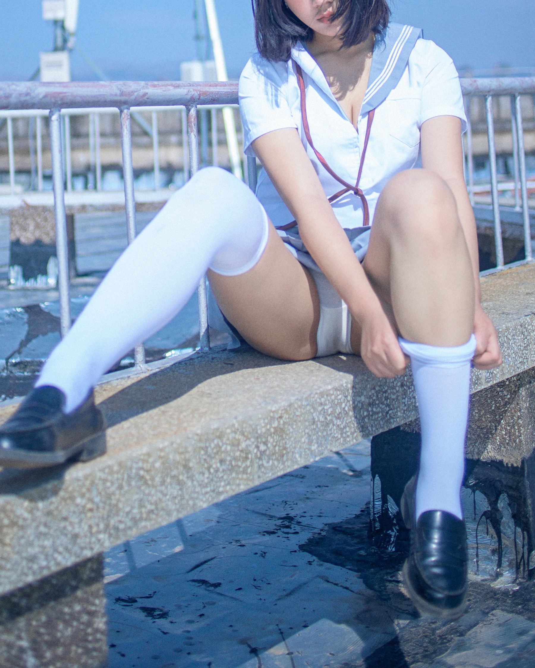 微博妹子 汐 – 天台JK Cosplay-第13张
