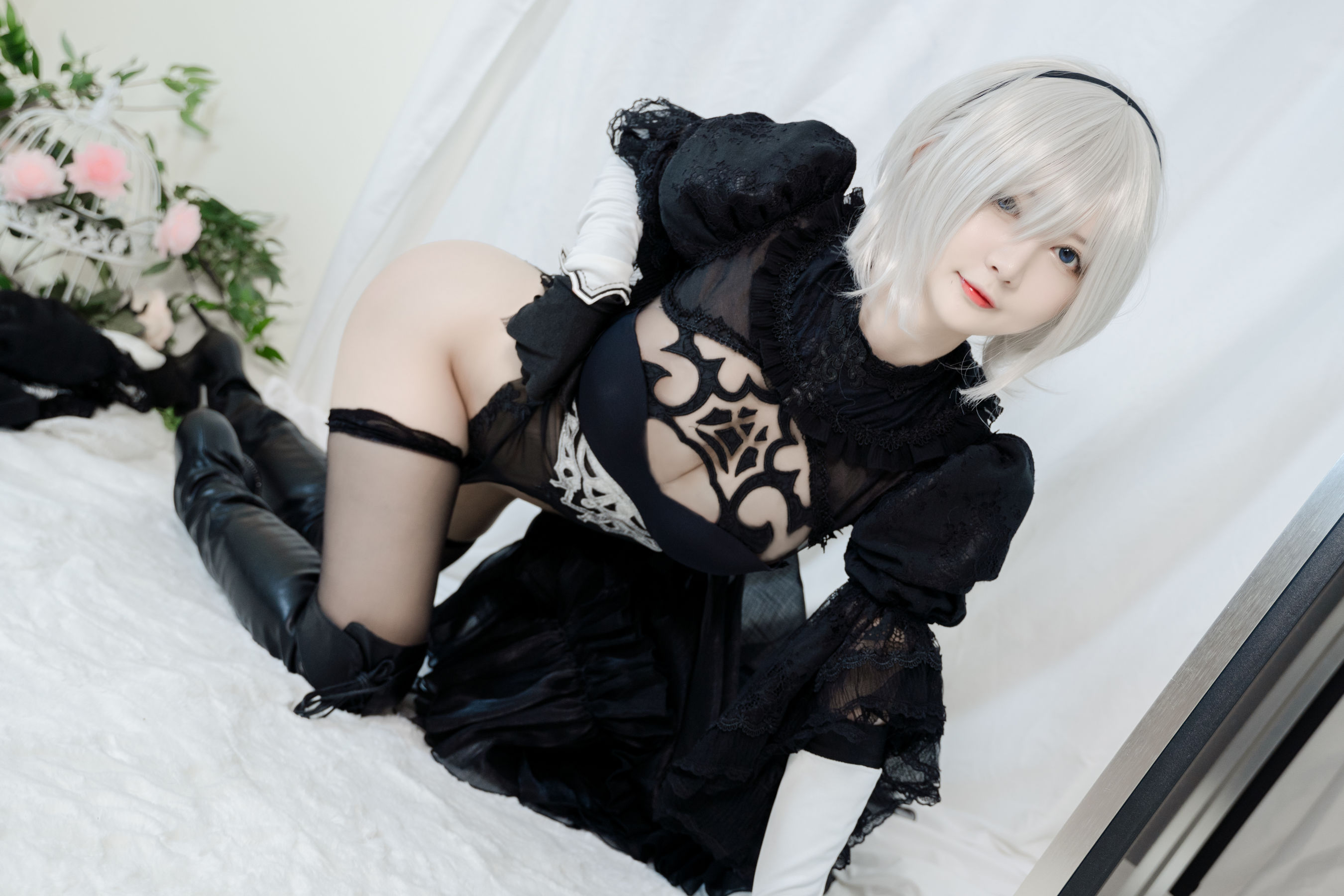 51酱 – 2B黑婚纱 Cosplay-第47张