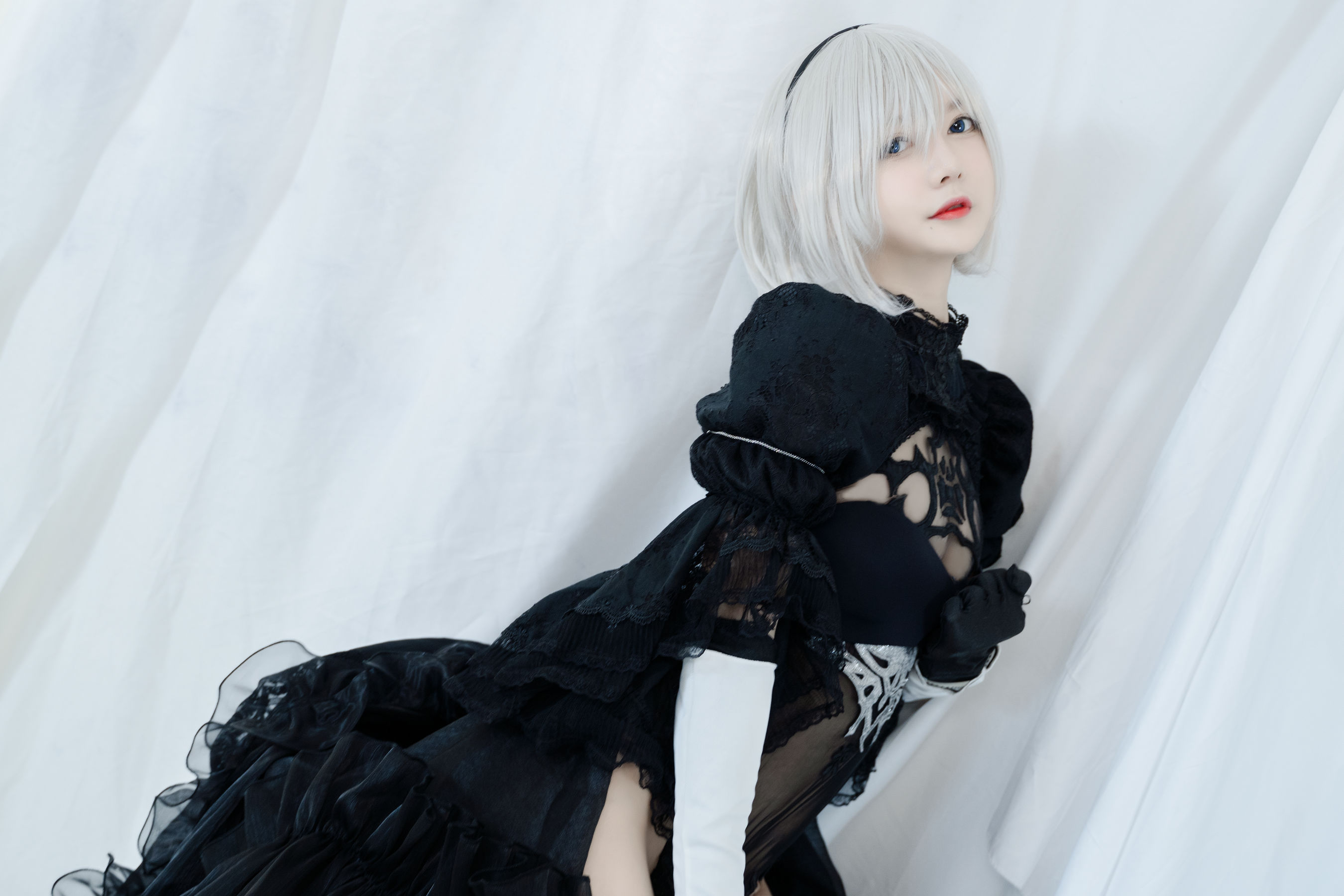 51酱 – 2B黑婚纱 Cosplay-第50张