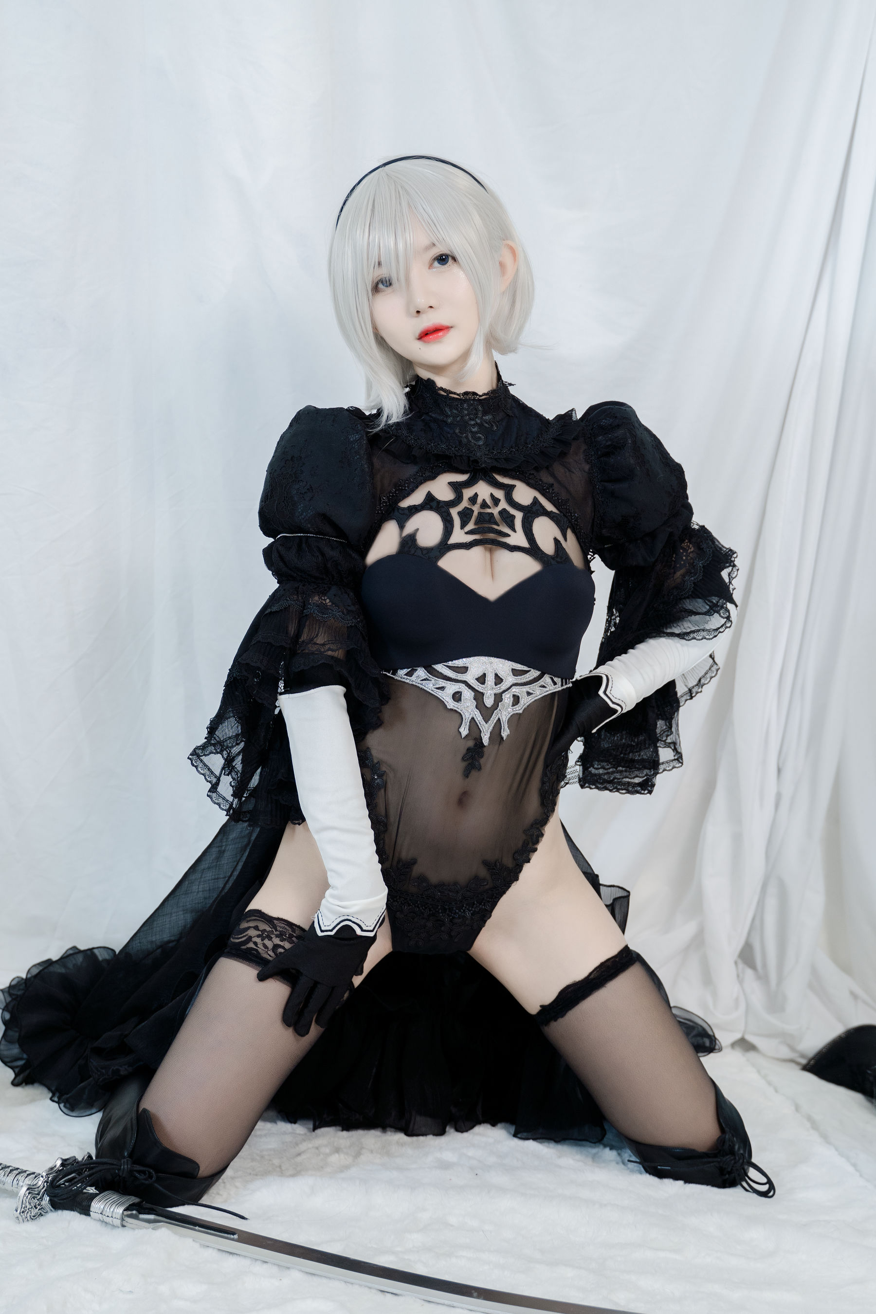51酱 – 2B黑婚纱 Cosplay-第4张