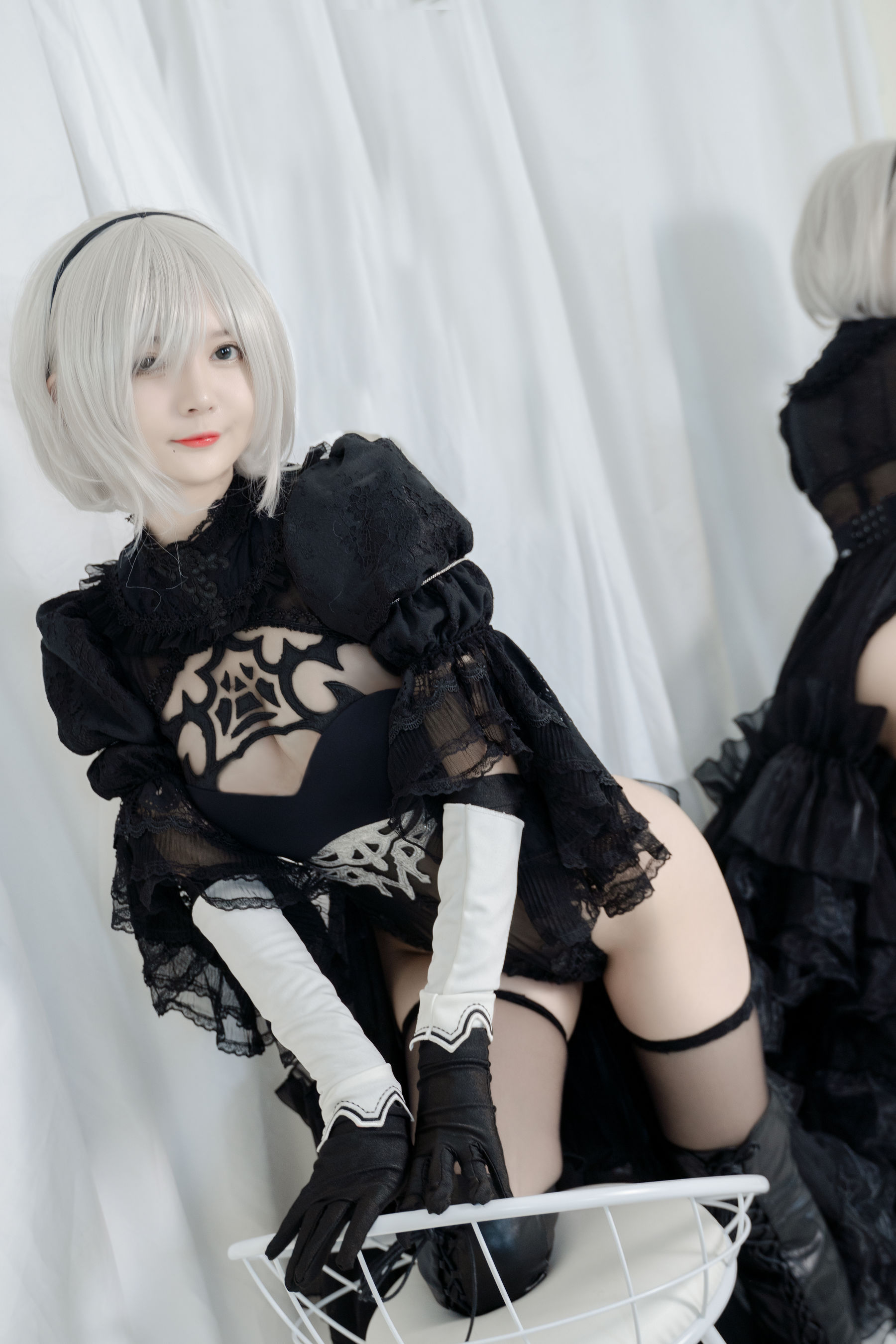 51酱 – 2B黑婚纱 Cosplay-第3张